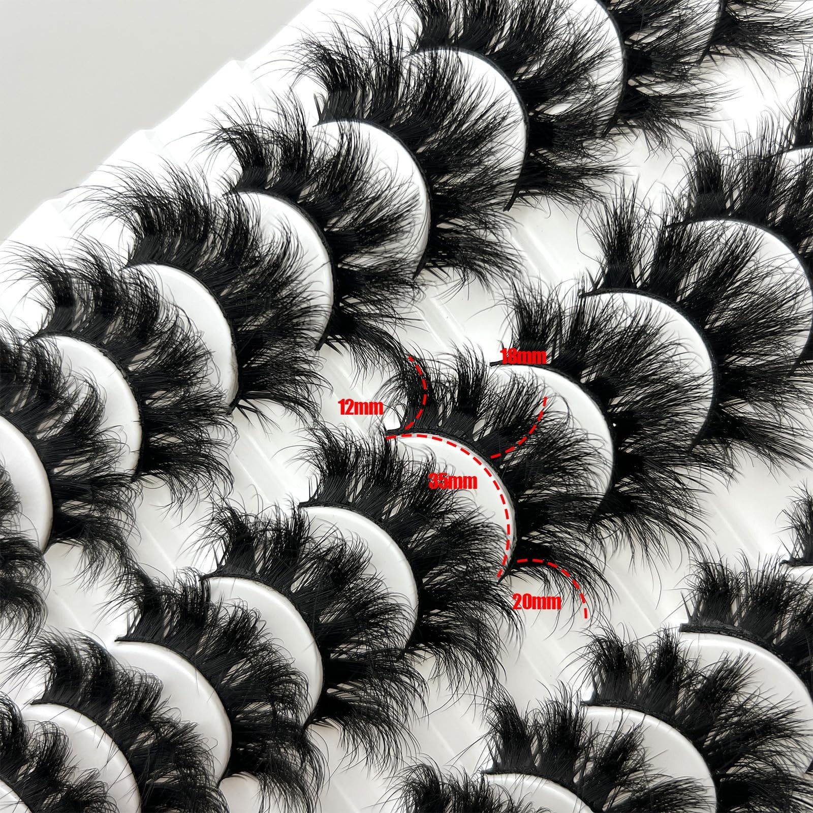 loladook Dramatic Lashes Mink Wispy D Curl Volume Big False Strip Lashes Pack...