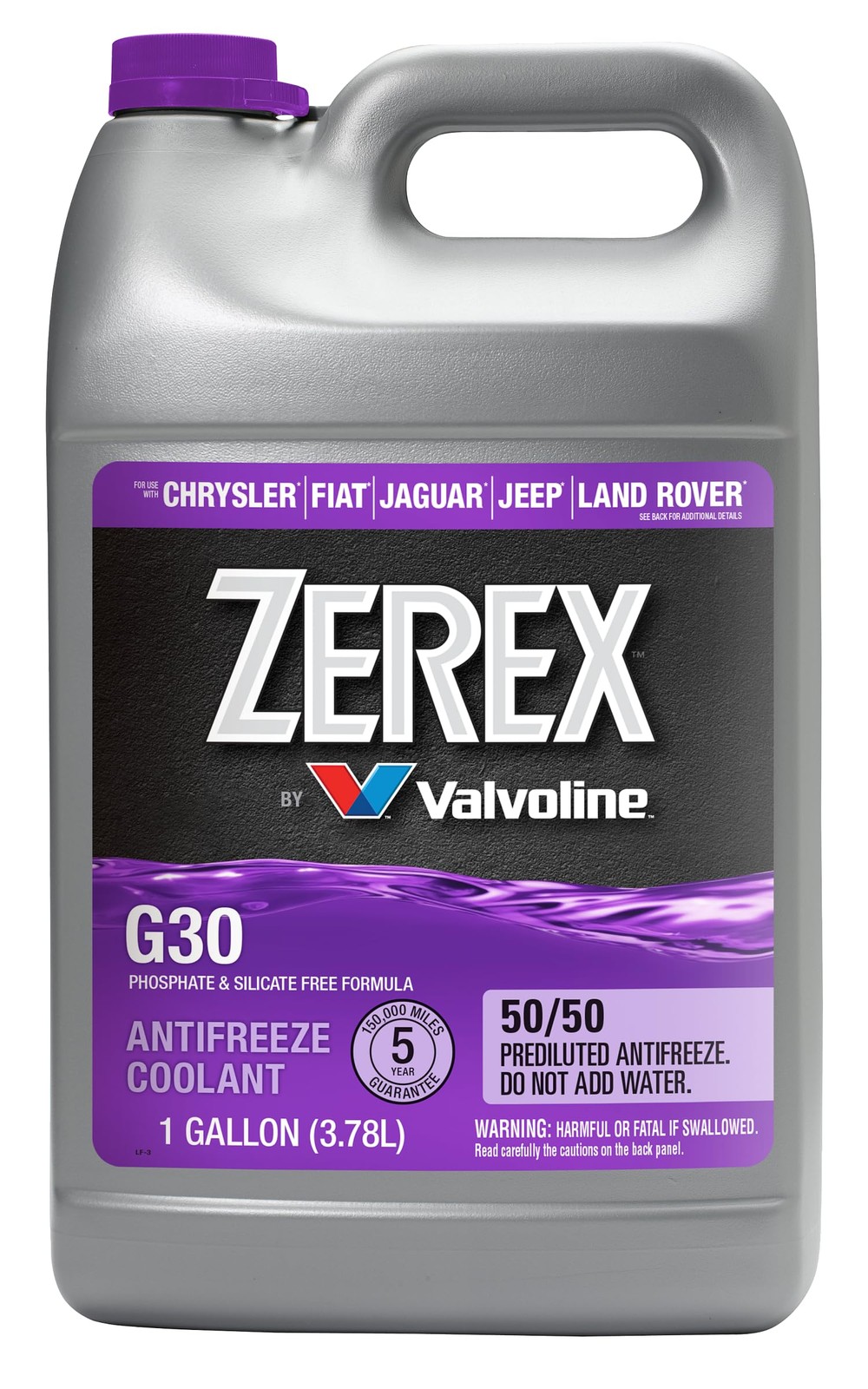 Zerex G30 50/50 Ready-to-Use Antifreeze Coolant, 1 Gallon, OAT, Pink