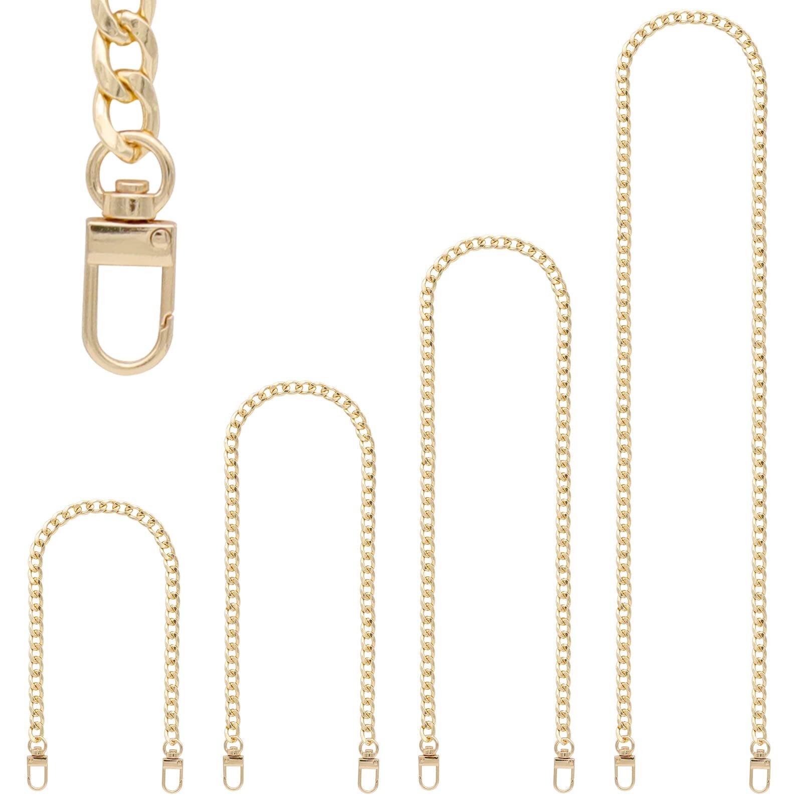 4 Pack Metal Chain Strap for DIY Purse Handbag Shoulder Crossbody Bag Clutch