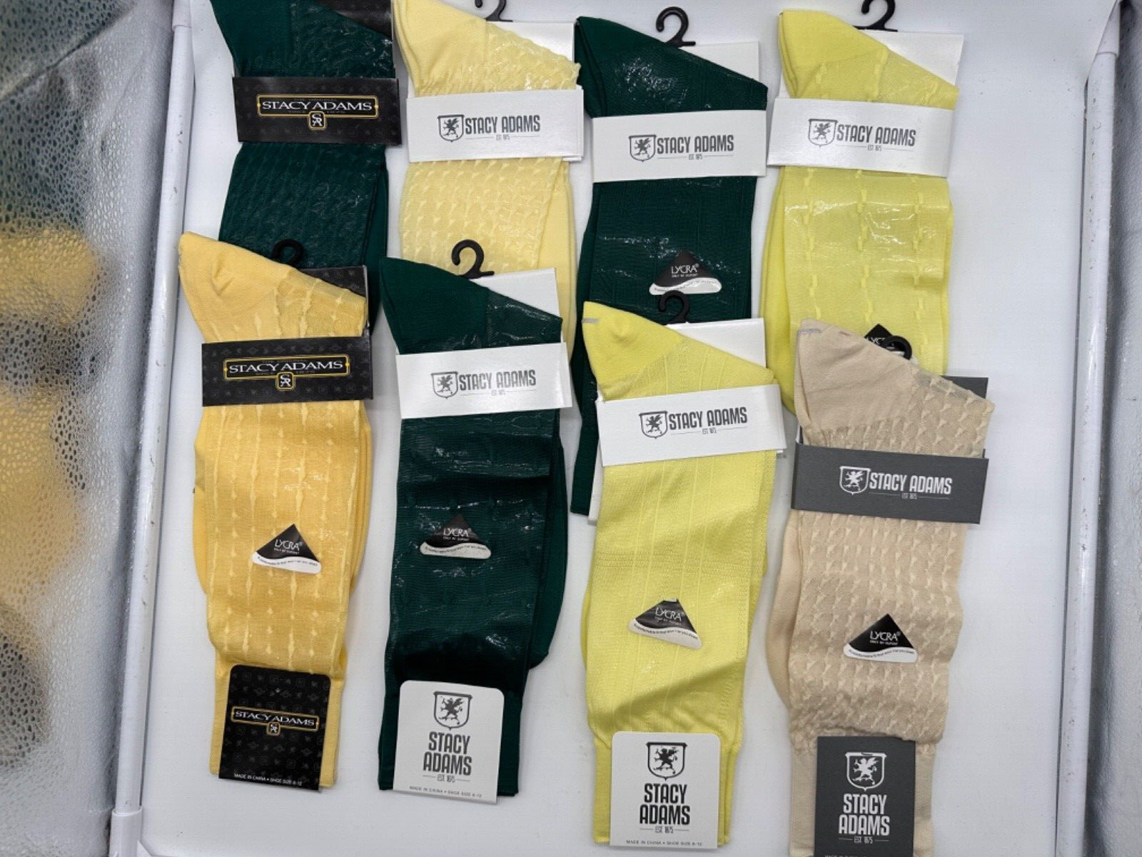 ONE PAIR BRAND NEW WITH TAG STACY ADAMS SLIKY NYLON  MEN'S CREW DRESS SOCKS