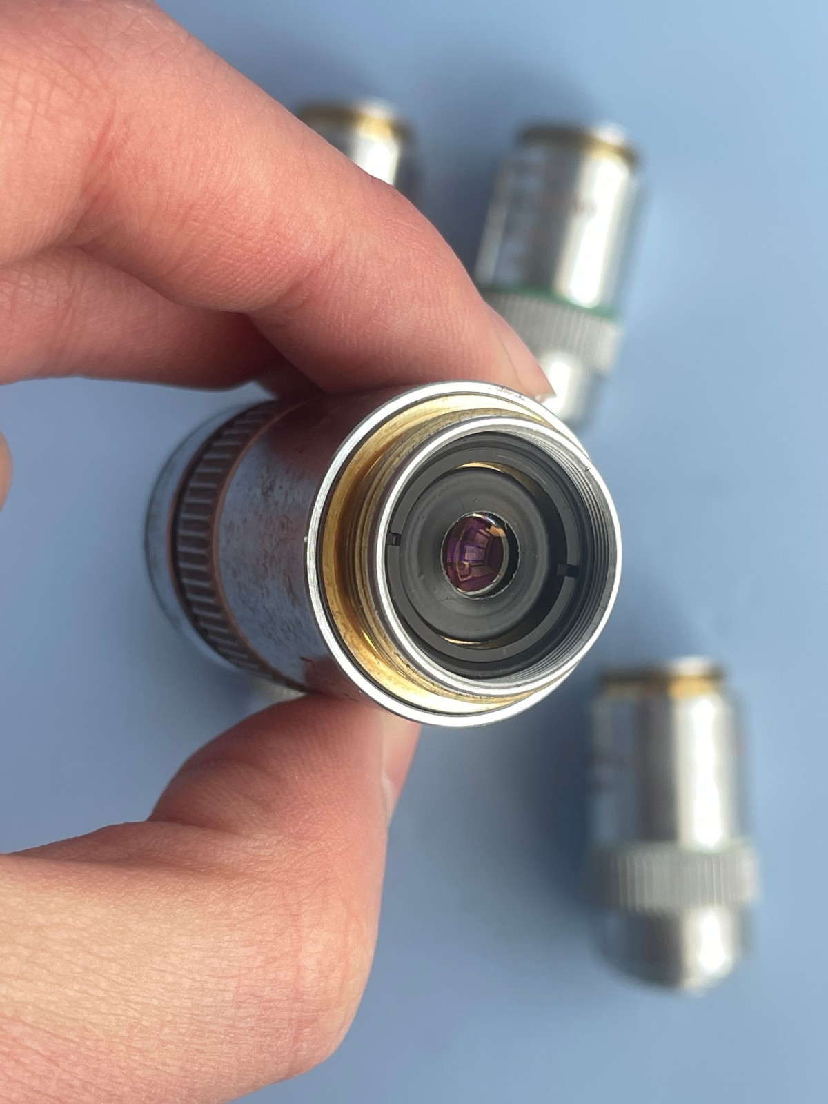 LEITZ/LEICA Microscope objective lens set NPL FLUOTAR P 2.5/6.3/16/25/100
