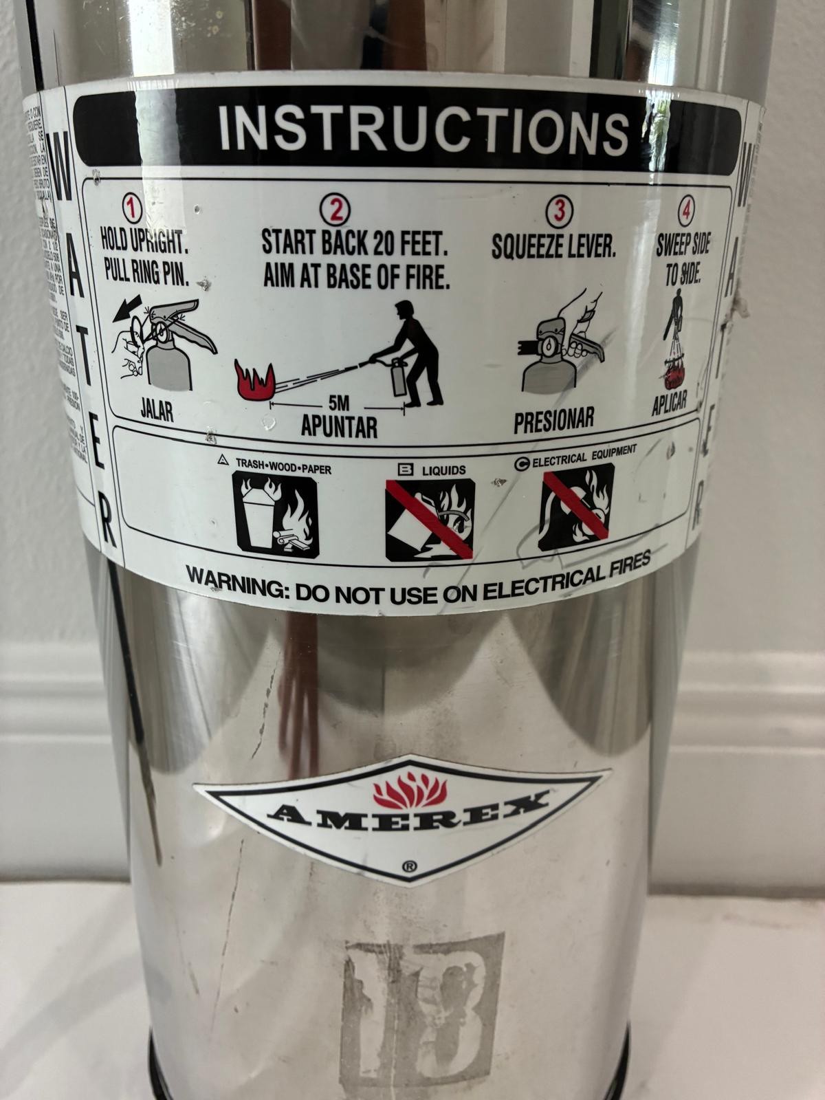 Amerex 240 2.5 Gallon FOAM Refillable Fire Extinguisher Class 2-A.