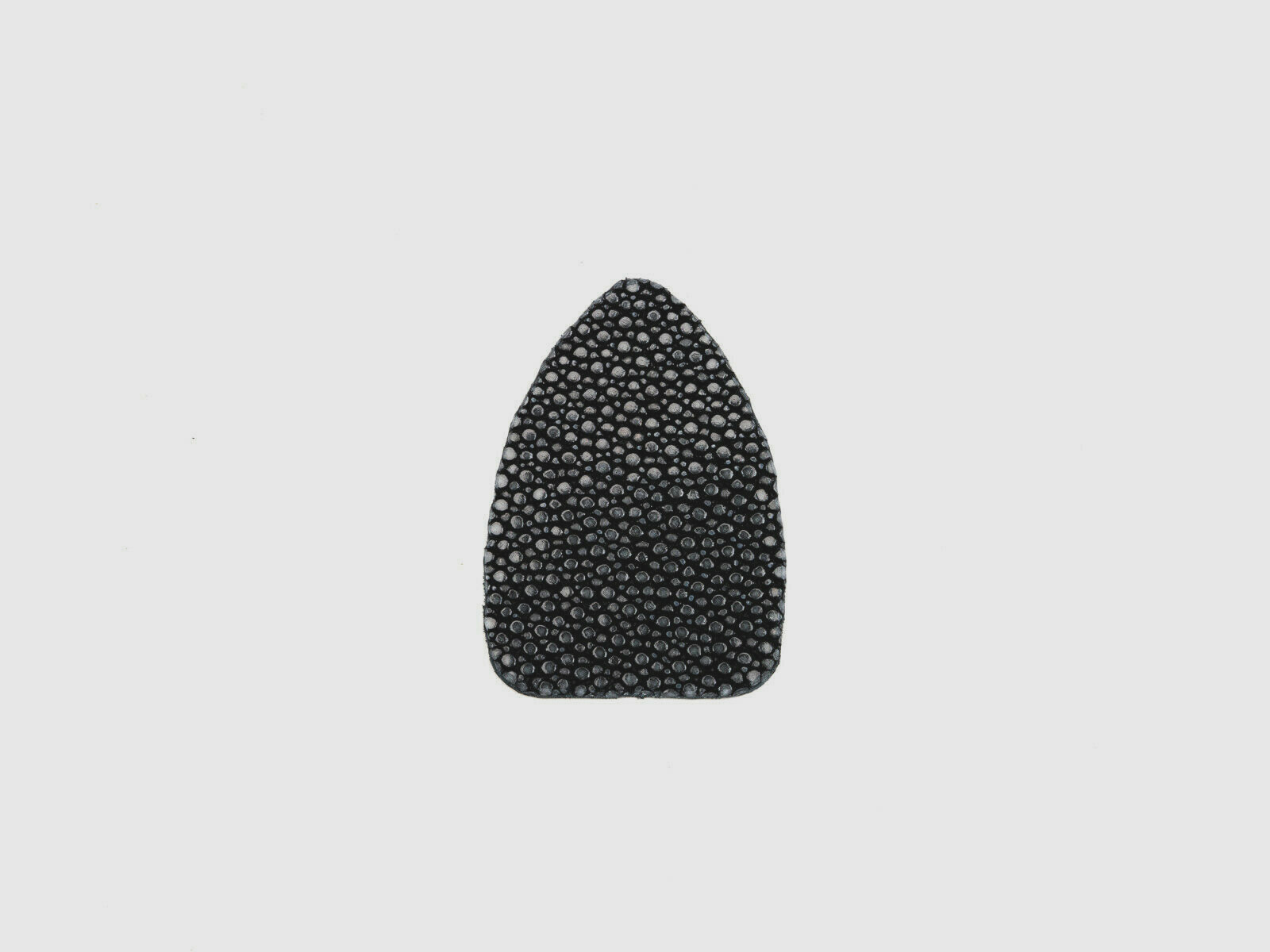 Arrow rest, black, made of cut pearl ray, for long and recurve bow