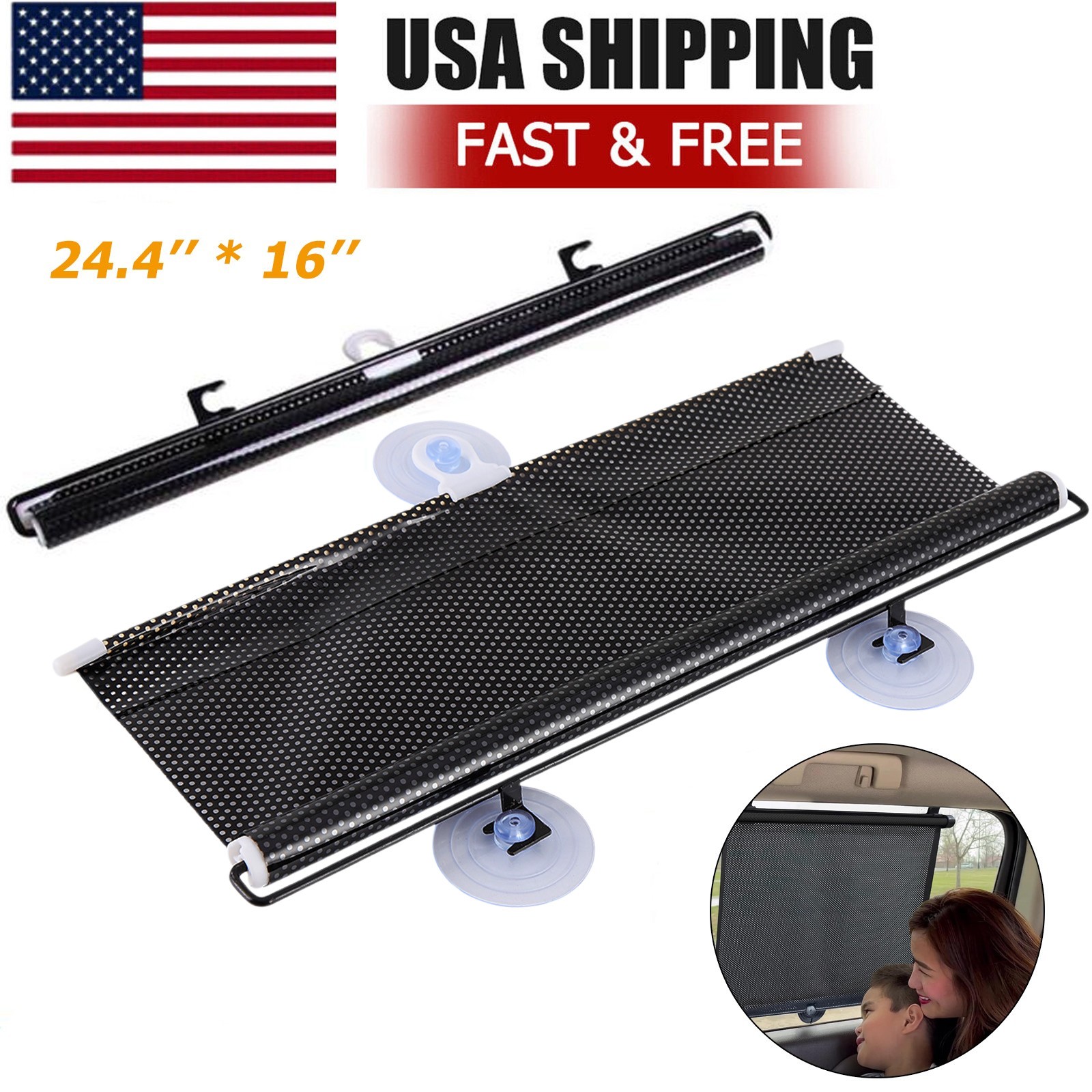 Retractable Car Auto Side Window Baby Sun Shade Shield Cover Roll Curtain Visor