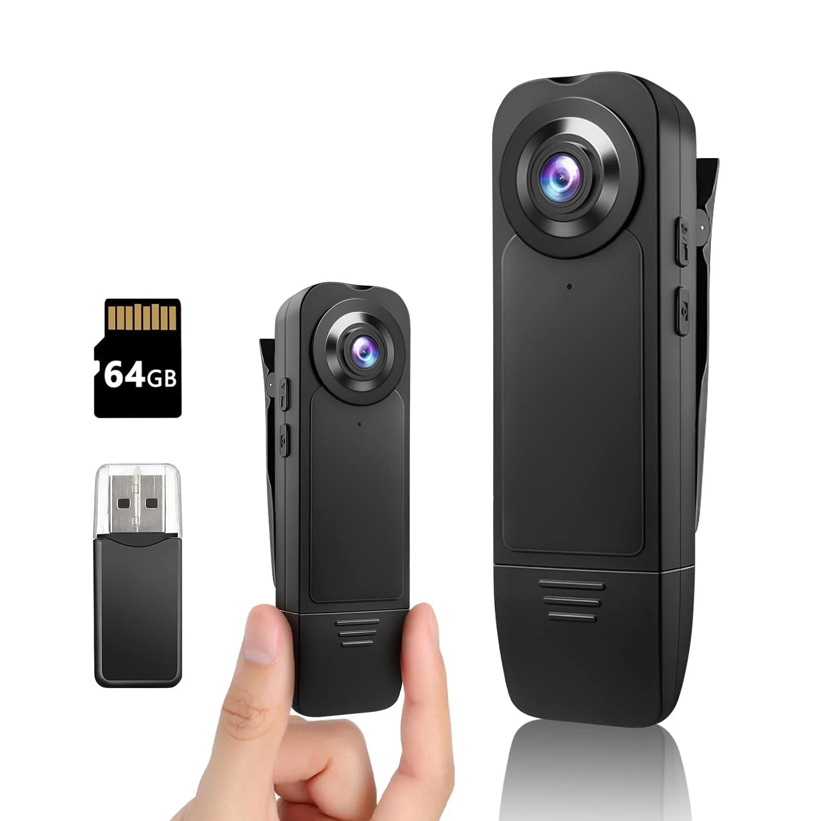 Mini Body Cameras With Audio And Video Recording, POV Camera with 64G Card Bo...