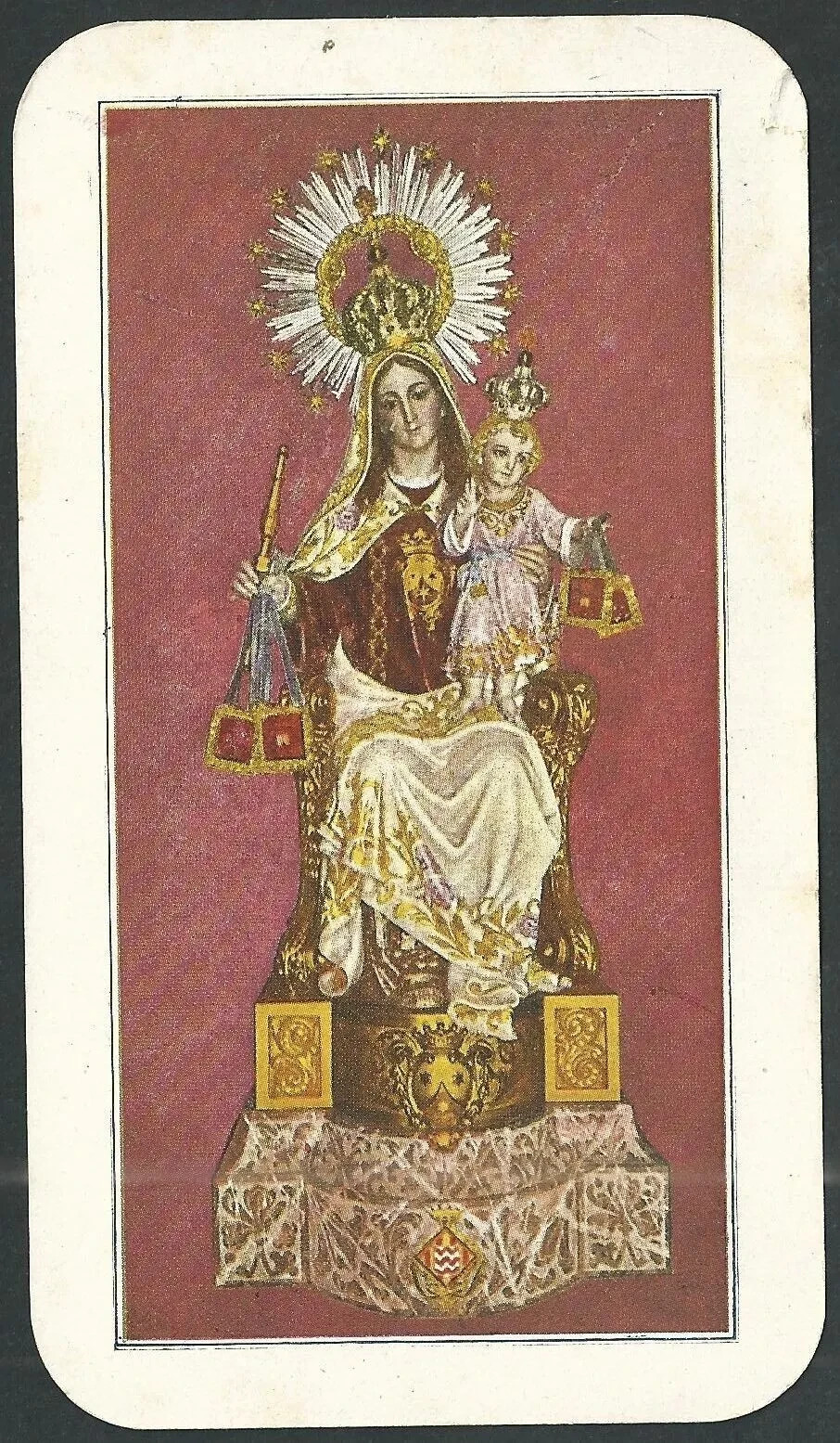 Holy card antique de la Virgin del Carmen santino image pieuses estampa