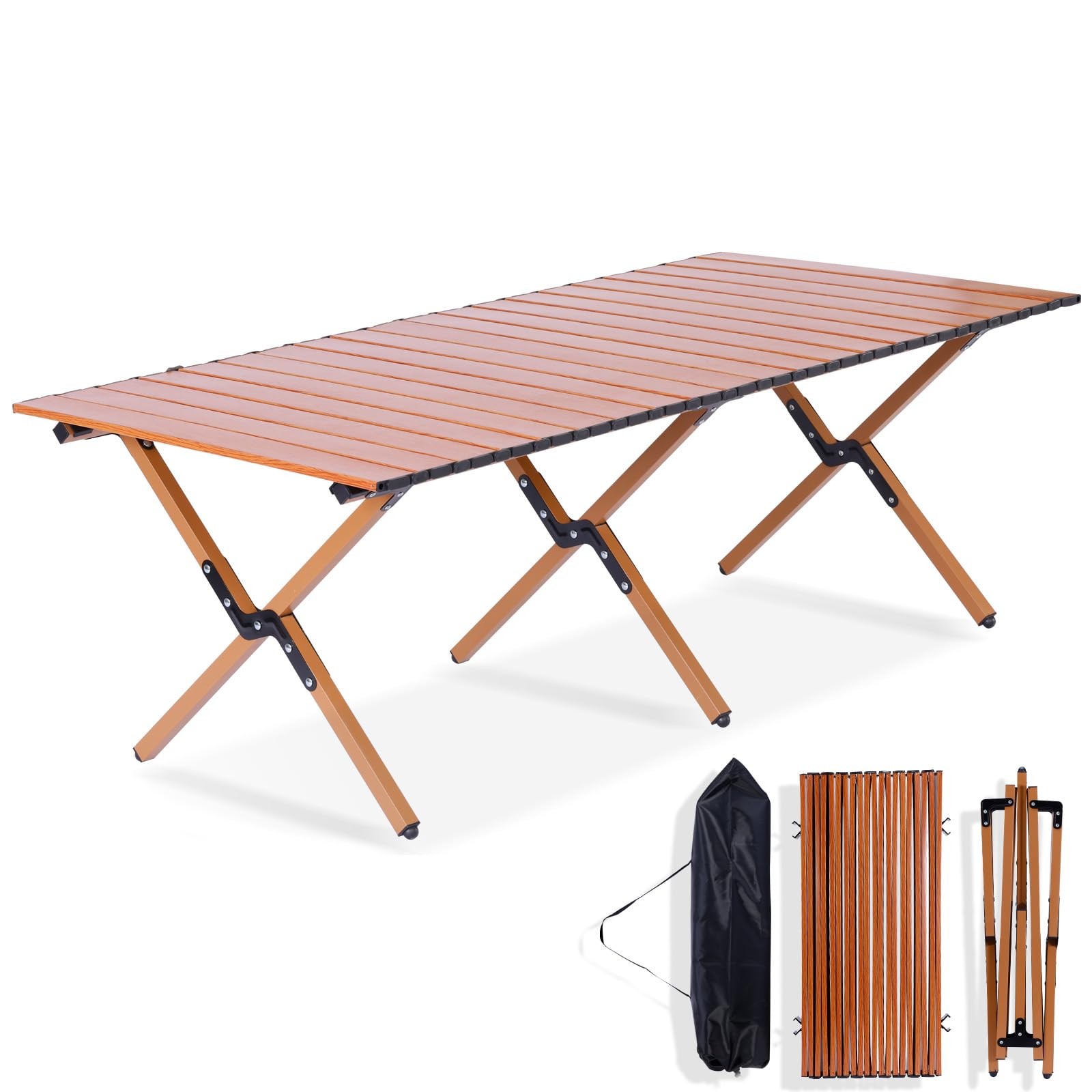 Camping Table Folding, 132 lbs Capacity & 11 lbs Lightweight, 45.5x23.2 Inch ...