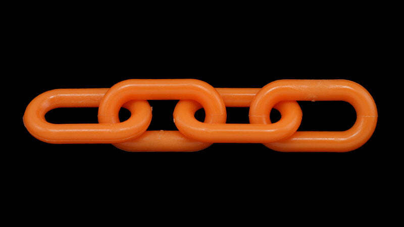2" (8 MM) Plastic Chain in Orange, 50 feet Length
