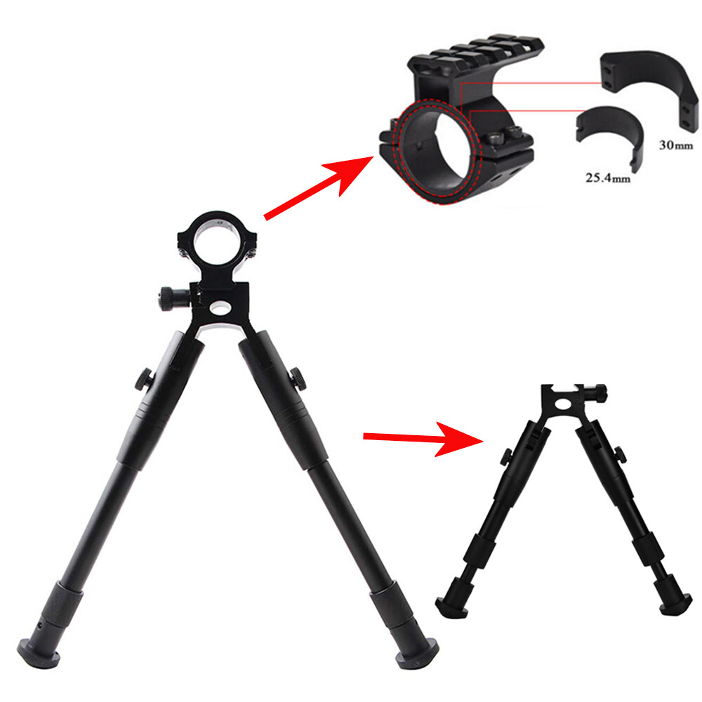 6''Spring Return Hunting Rifle Bipod with Ring Mount/Swivel Adapter/Barrel Mount