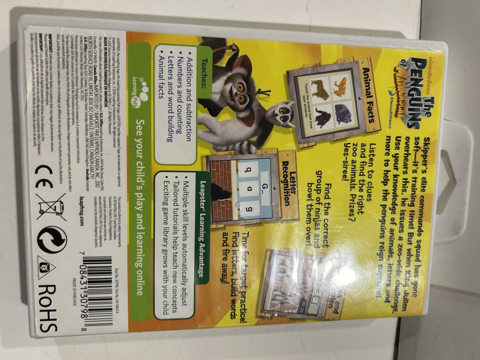 Leap Frog Leapster Pre-k-1st Grade 4-7 Years The Penguins Math