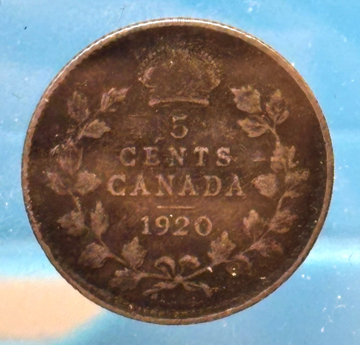1920 Canada 5 Cents Silver King George V