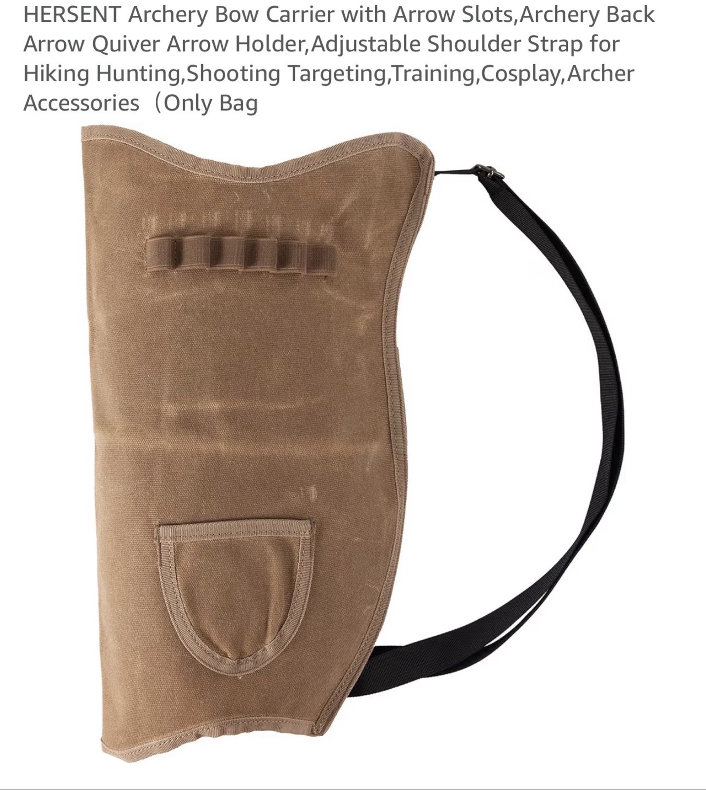 HERSENT Archery Back Quiver, Adjustable Shoulder Bow Arrow Carrier Bag