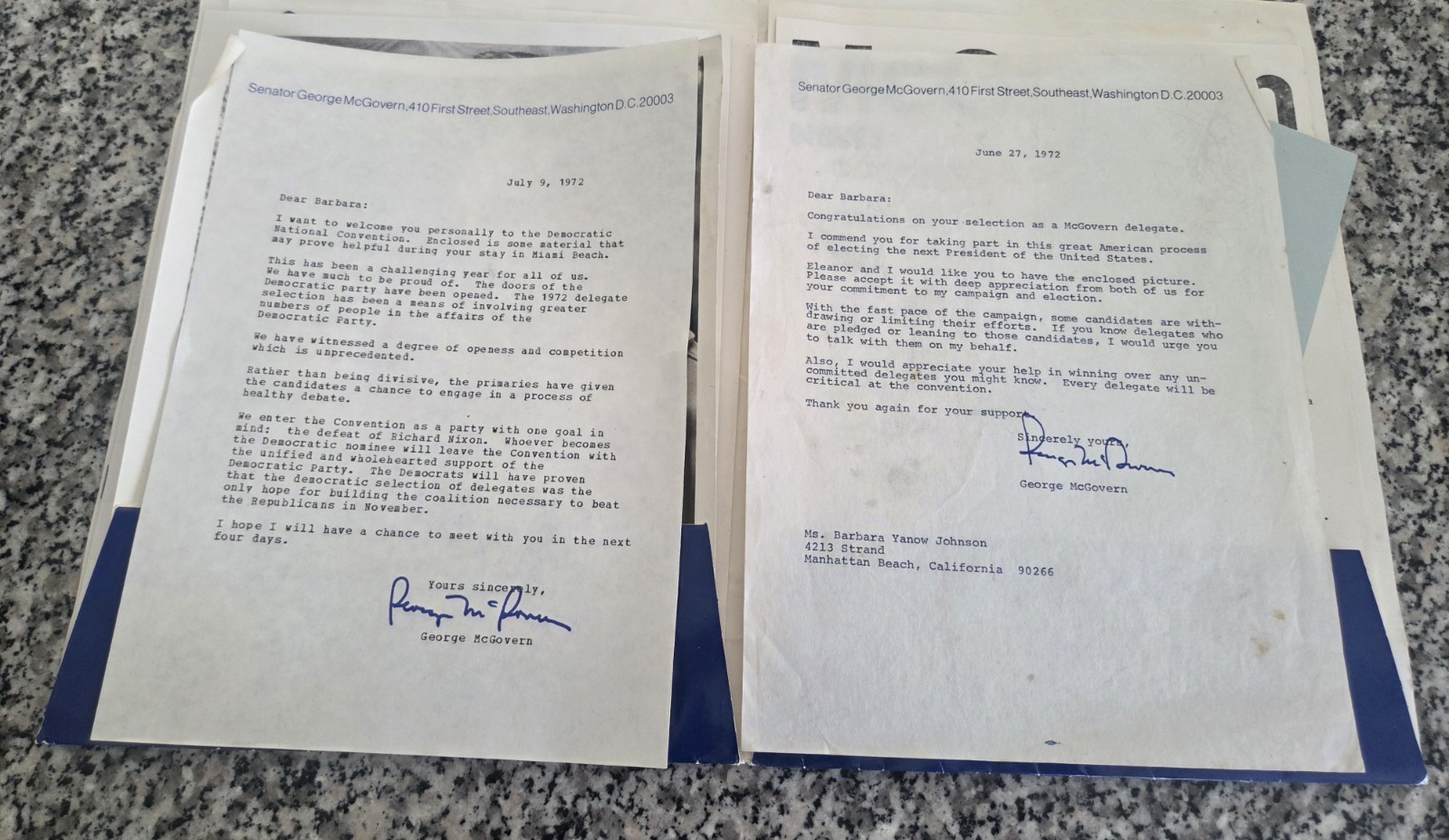 1970s George McGovern Political Campaign Delegate Packet Lot