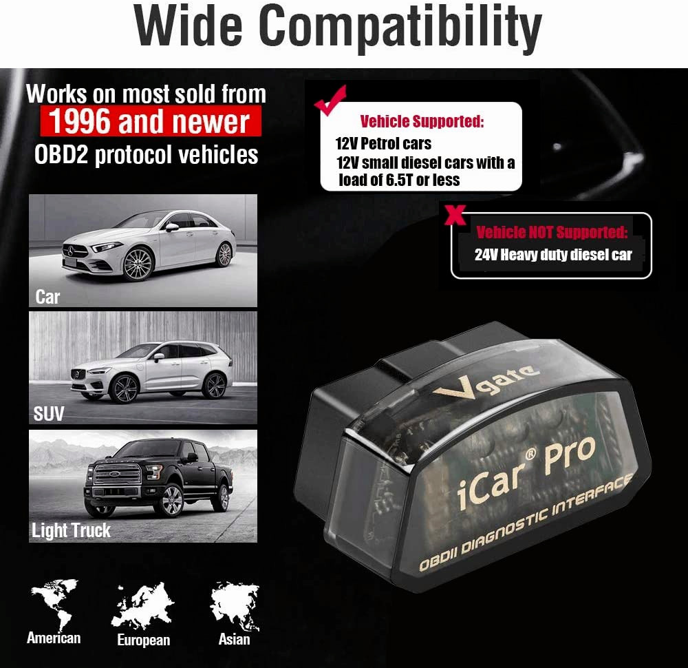 Vgate iCar Pro Bluetooth 4.0 Adapter OBD2 Diagnostic Scanner Tool Code Reader