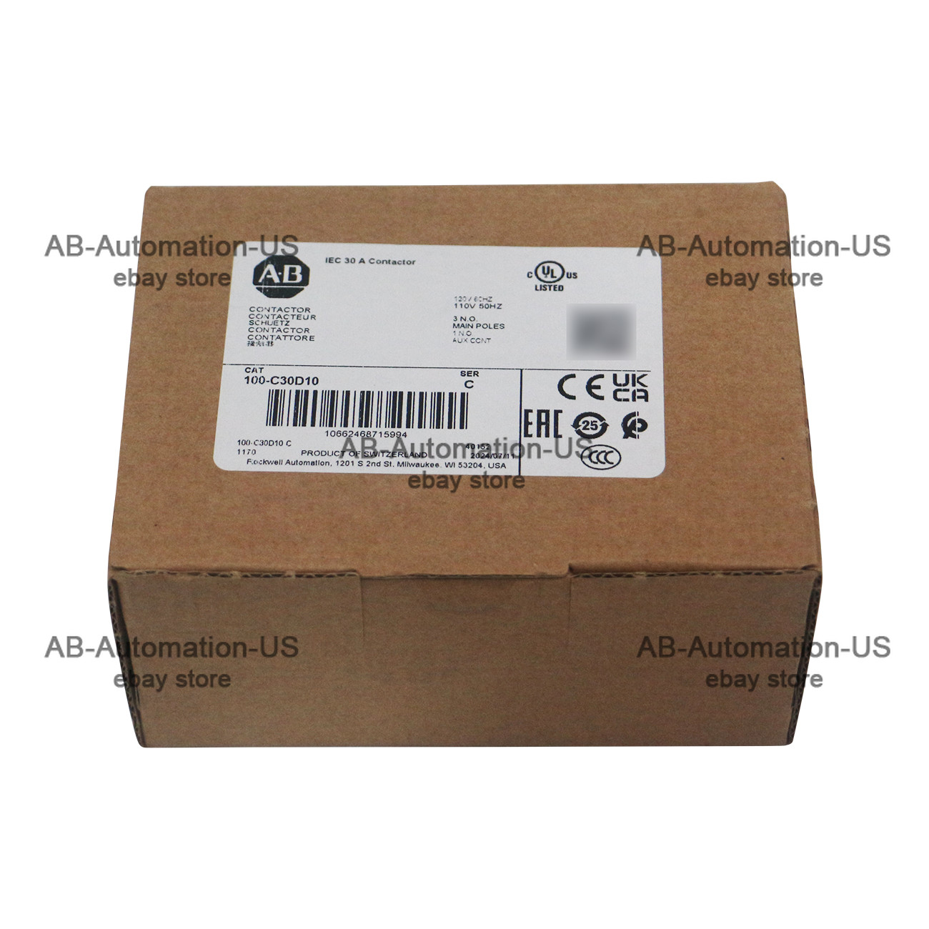 New Sealed 100-C30D10  100-C IEC 30 A Contactor Screw Terminals