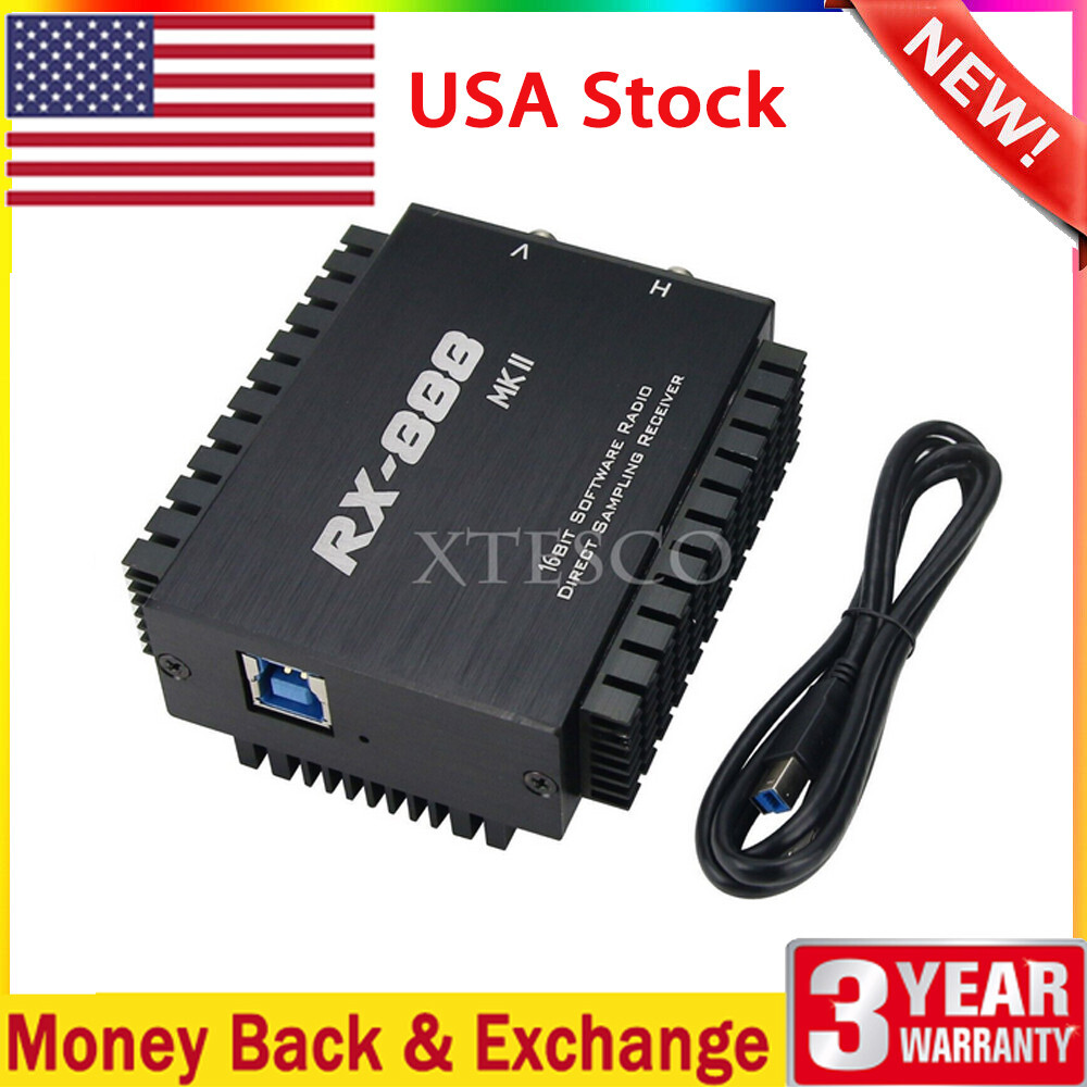RX-888 MKII SDR Ham Radio Receiver LTC2208 16Bit ADC Direct Sampling R828D #USA=