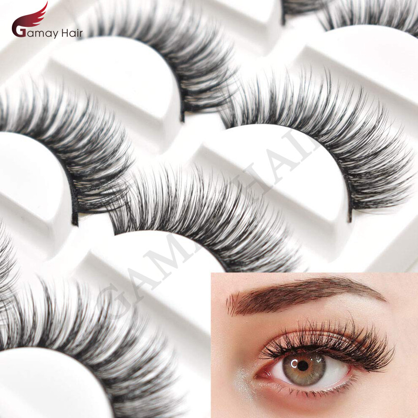5 Pairs Faux Mink Lashes Fluffy Volume Natural Look Fashion Fake False Eyelashes