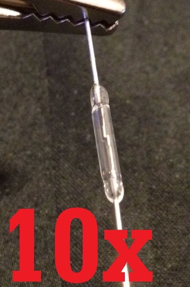 10pcs 10x Reed Switch Glass N/O Low Voltage Current 2x14mm  1234567