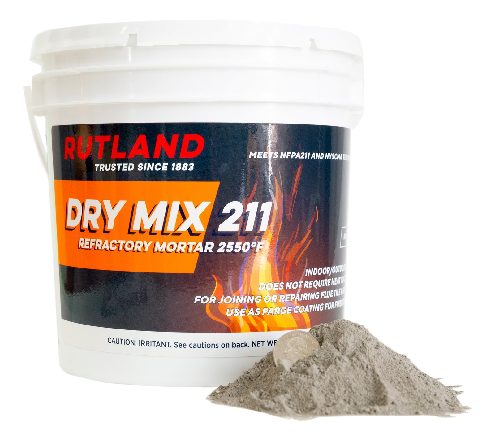 Rutland Dry Mix 211 Refractory Mortar 10 Pound  USAMade High Temperature Mort...