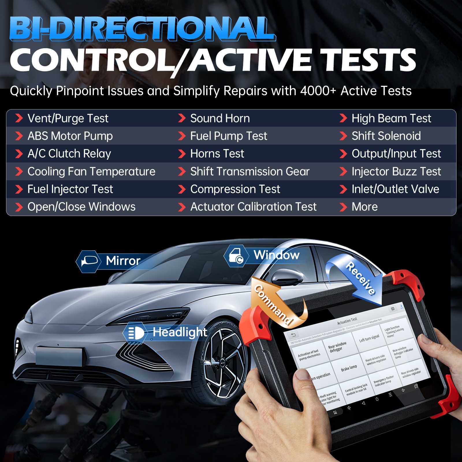 XTOOL D7 Auto Bidirectional OBD2 Scanner Full System Diagnostic Tool 36+Reset
