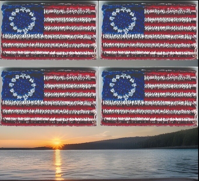 Betsy Ross Flag Patch For VELCRO® BRAND Loop Fastener Lot of 4