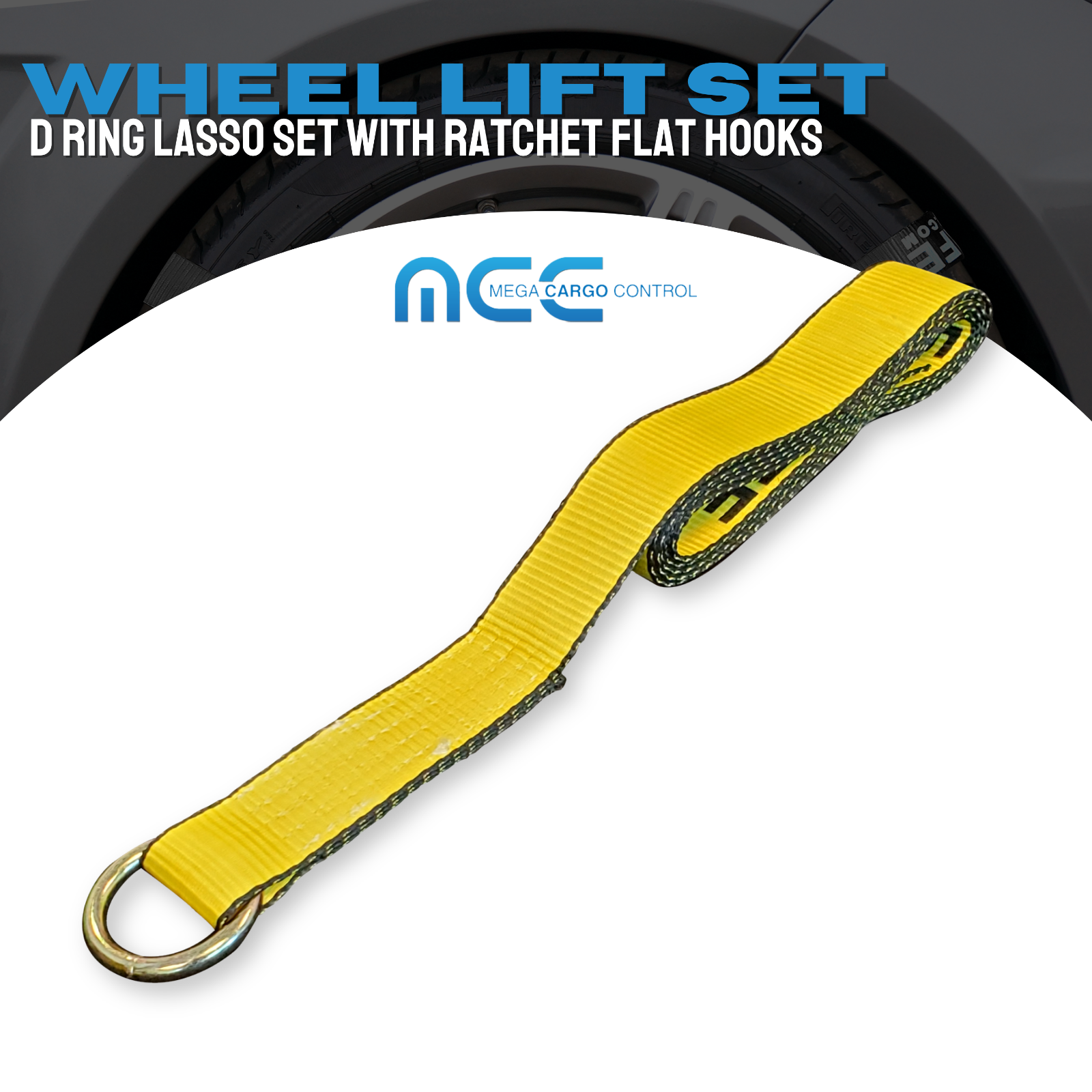 USA 4 Pack 2" x 10' Car Tie Down with Flat Hook Auto Hauler Ratchet Strap Kit