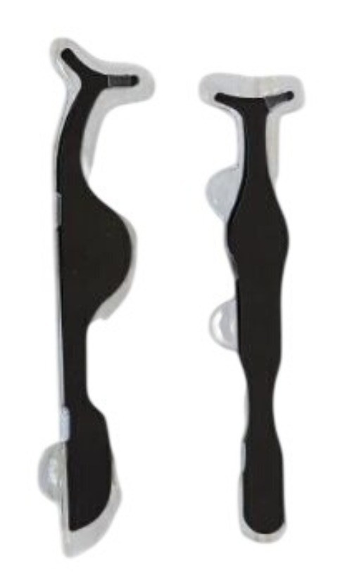 Brookstone Salon Grade 2 pc Eyelash Curler Set Anodized Steel -Flat Mouth+Medium