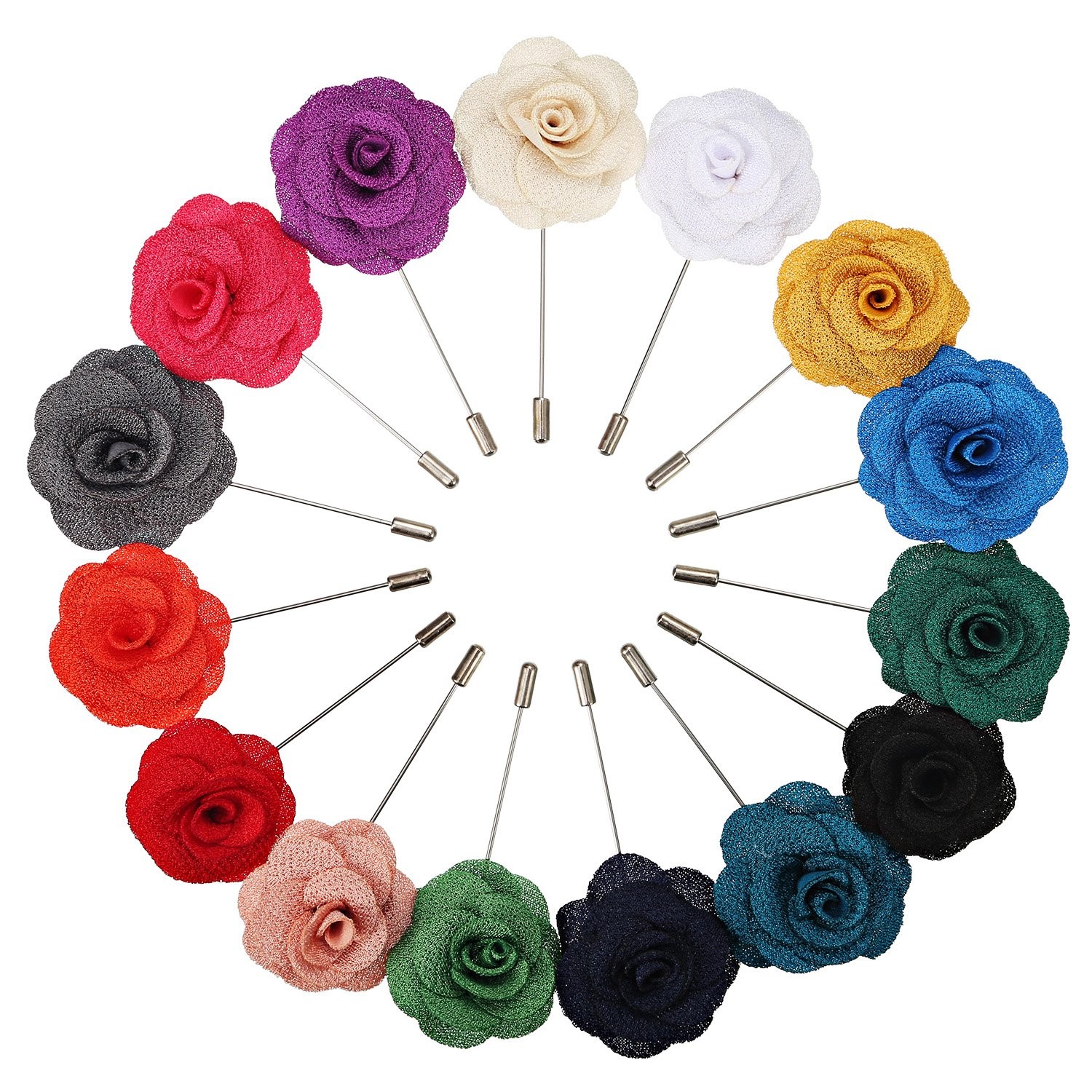 Pangda 15 Pieces Men's Lapel Pin for Men Suits Handmade Medium, Multicoloured