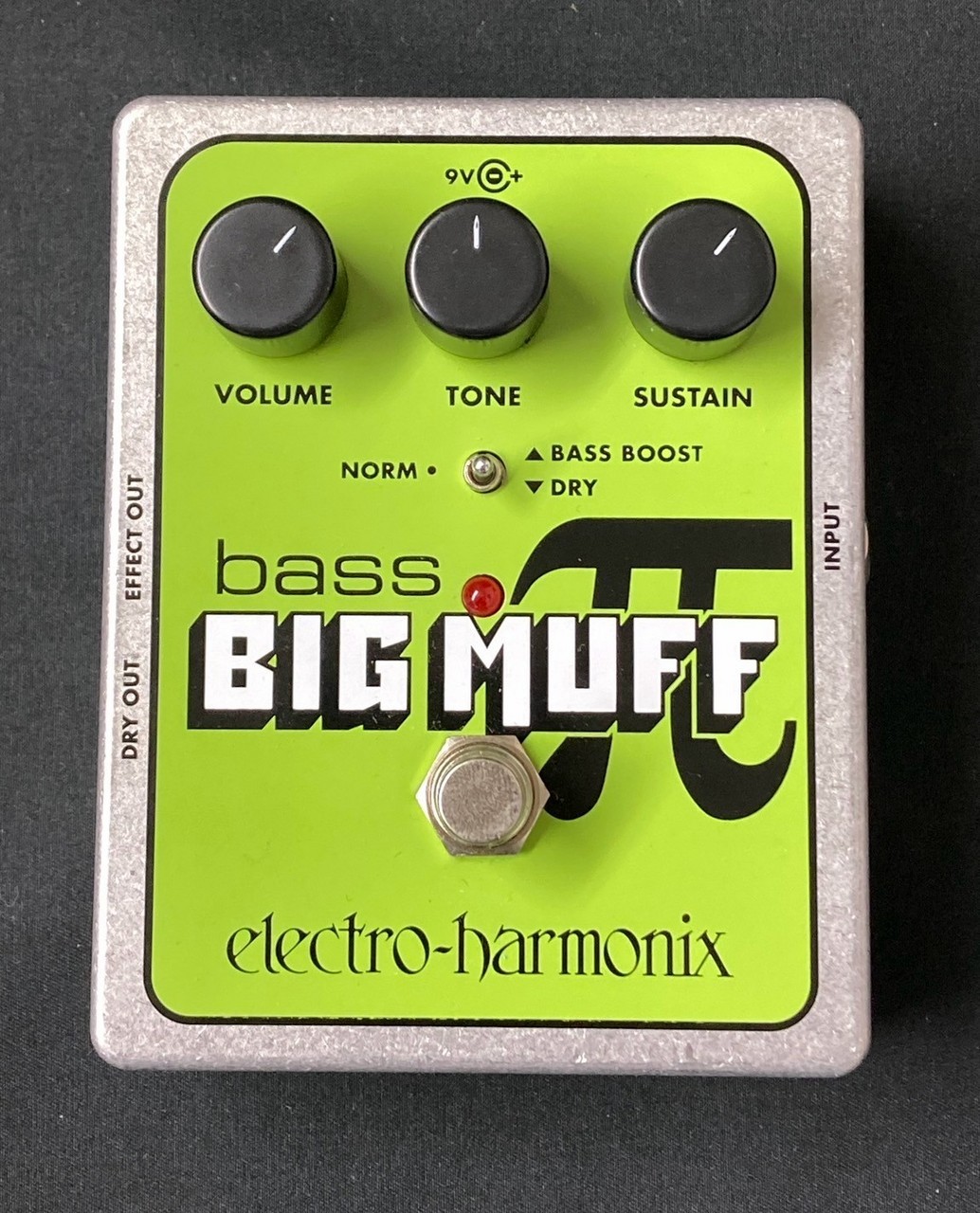 Electro-Harmonix Bass Big Muff Russian Army Green Fuzz Distortion Pedal Used