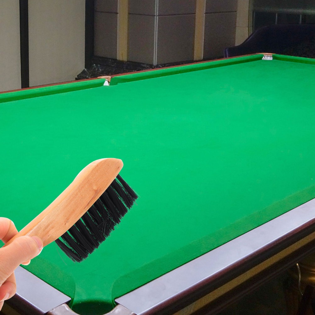 Billiard Table Clean Set Durable PVC Bristle Brush with Cue Holder Metal Rack