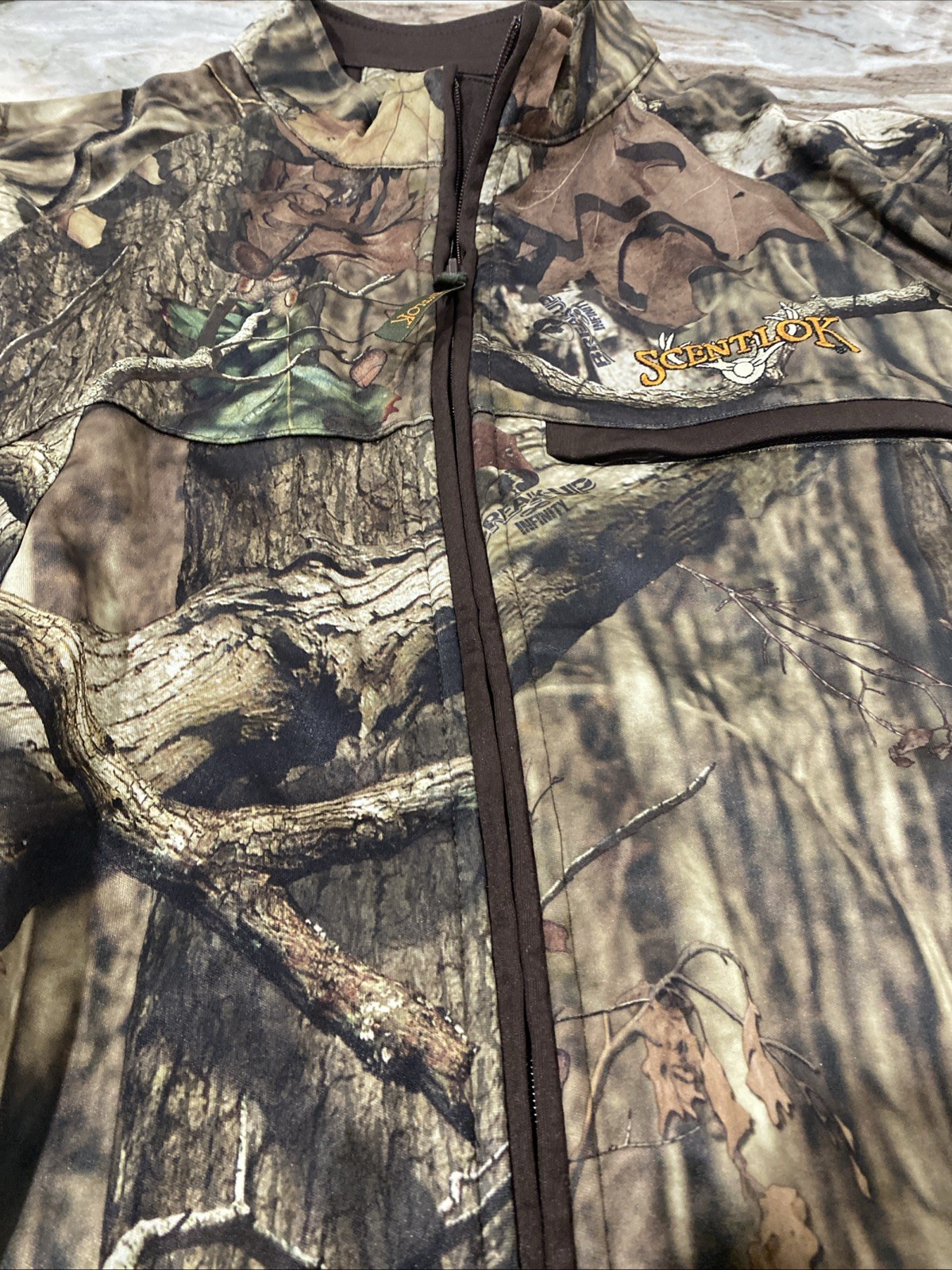 SCENTLOK Breakup Camo Jacket Sz XL Hunting Zip Savanna Vigilante Carbon Alloy