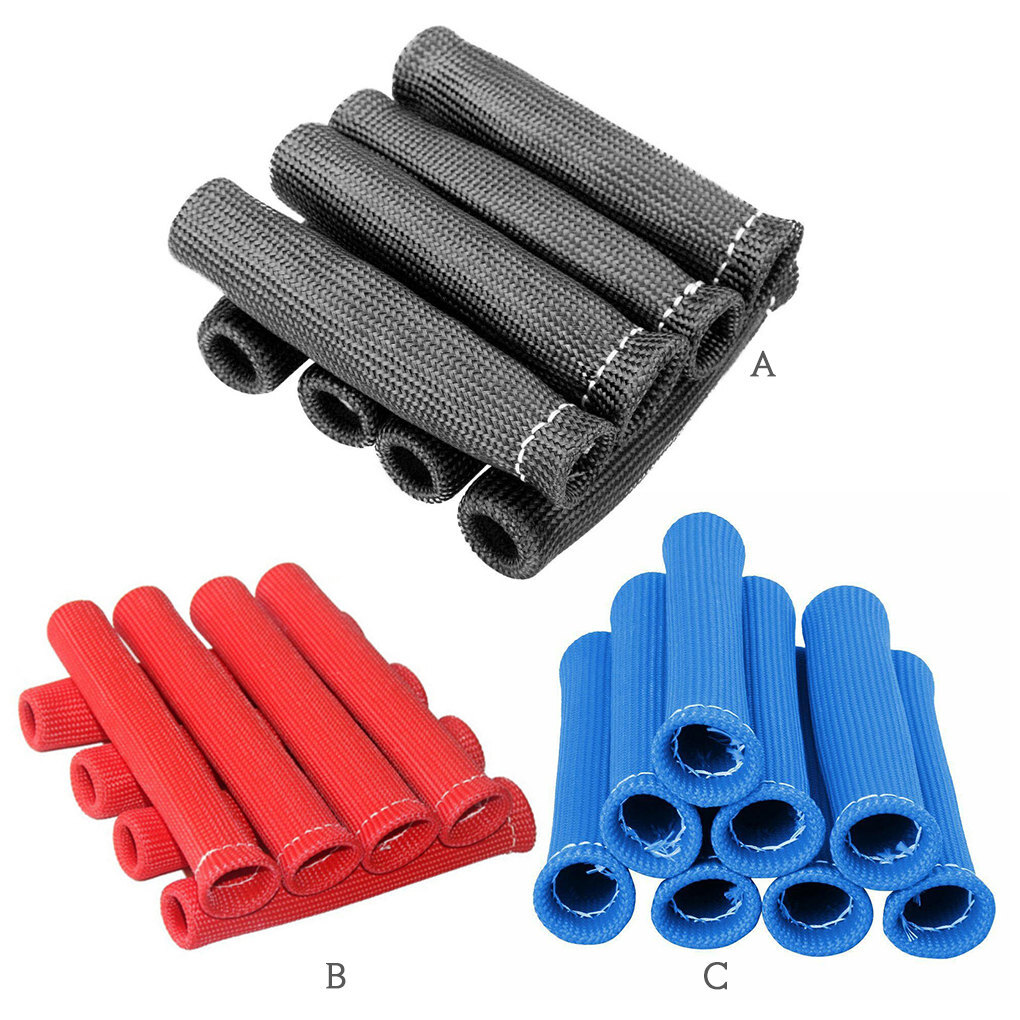 8Pcs Spark Plug Wire Boots Heat Shield Protector SleeveThermal Cover  Insulator