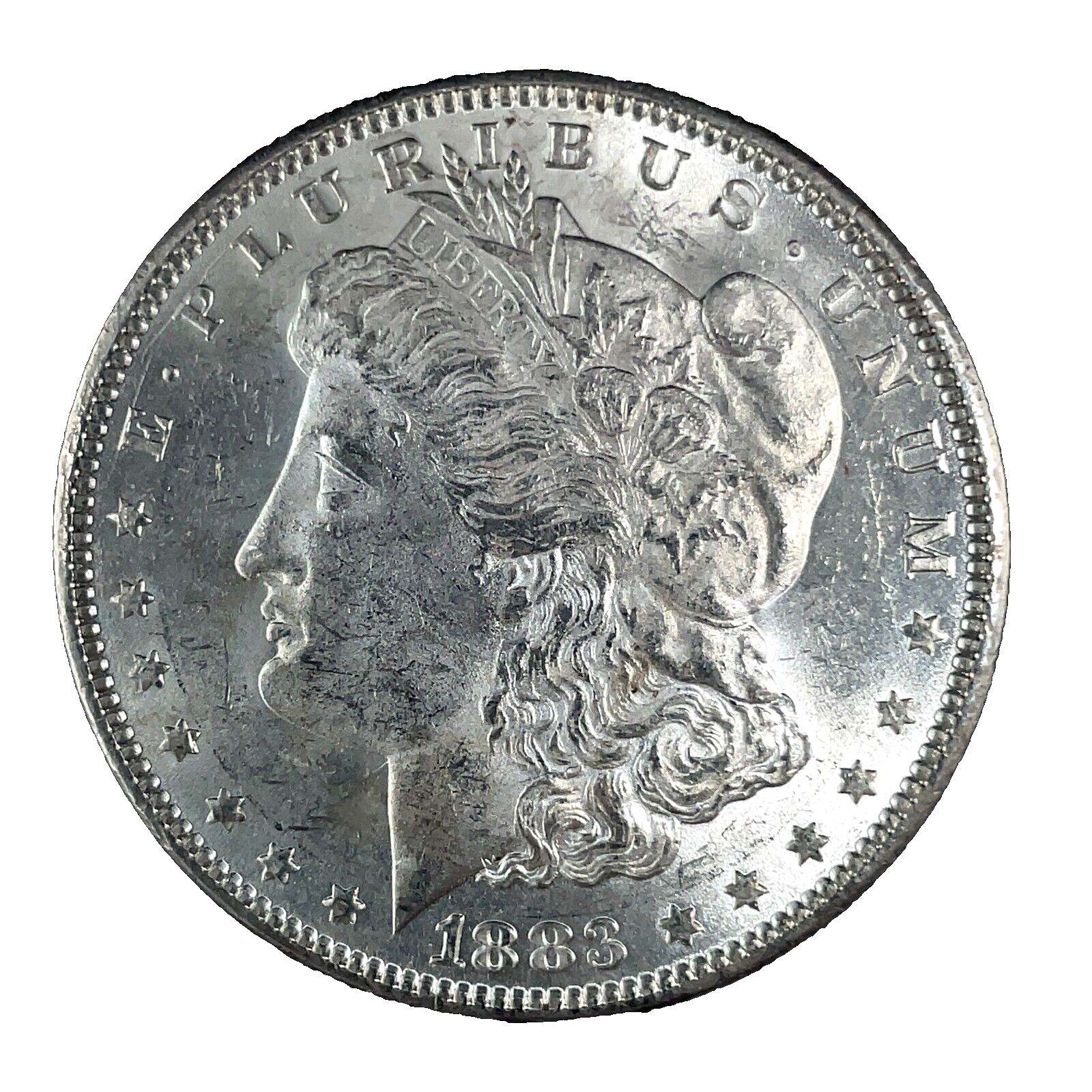 1883 Morgan Dollar VAM 1G Clashed OBV/RVRS  BU/Unc. 90% Silver Coin # 1563