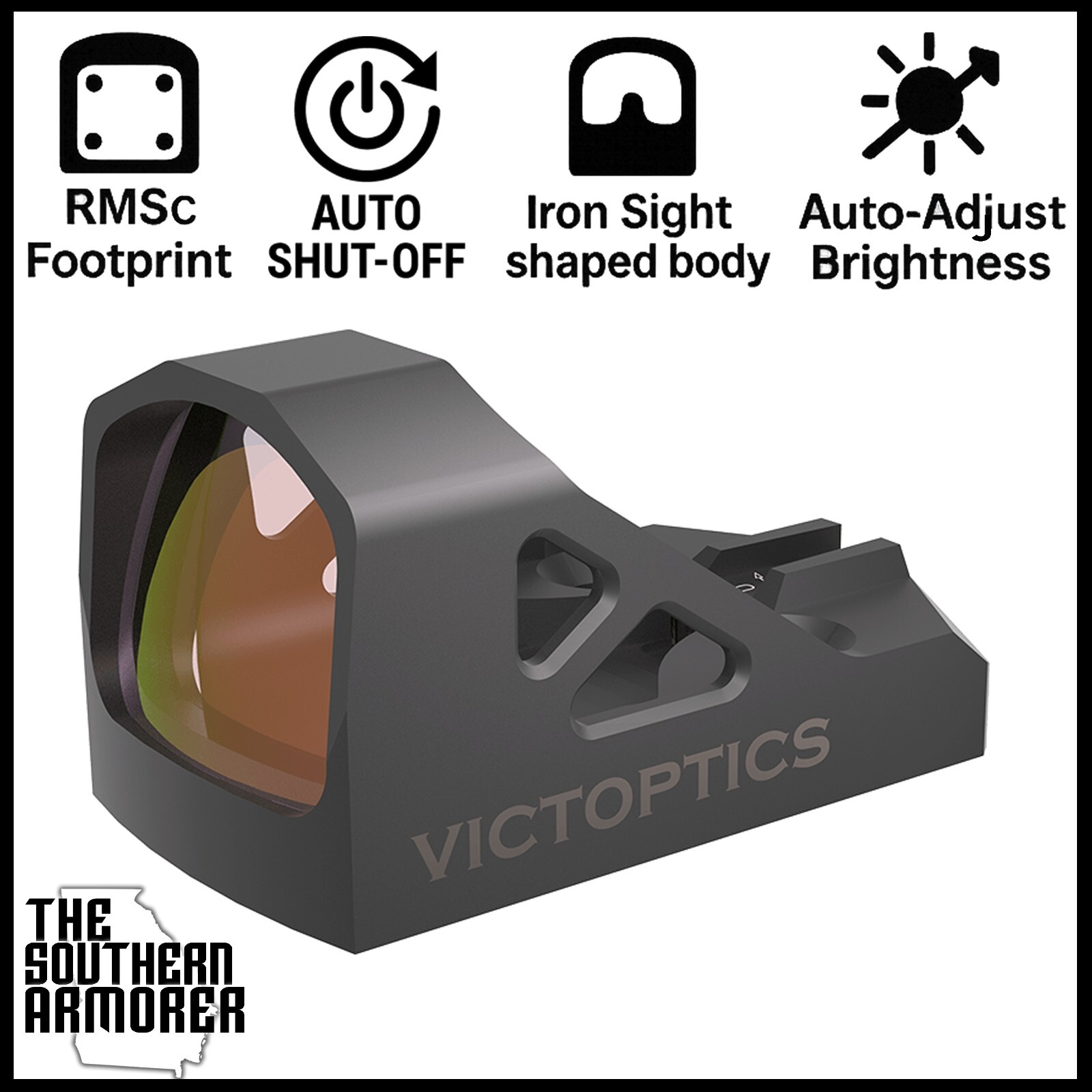 Mini Red Dot Sight, Shield RMSC footprint, 3 MOA, Black, 16x20mm