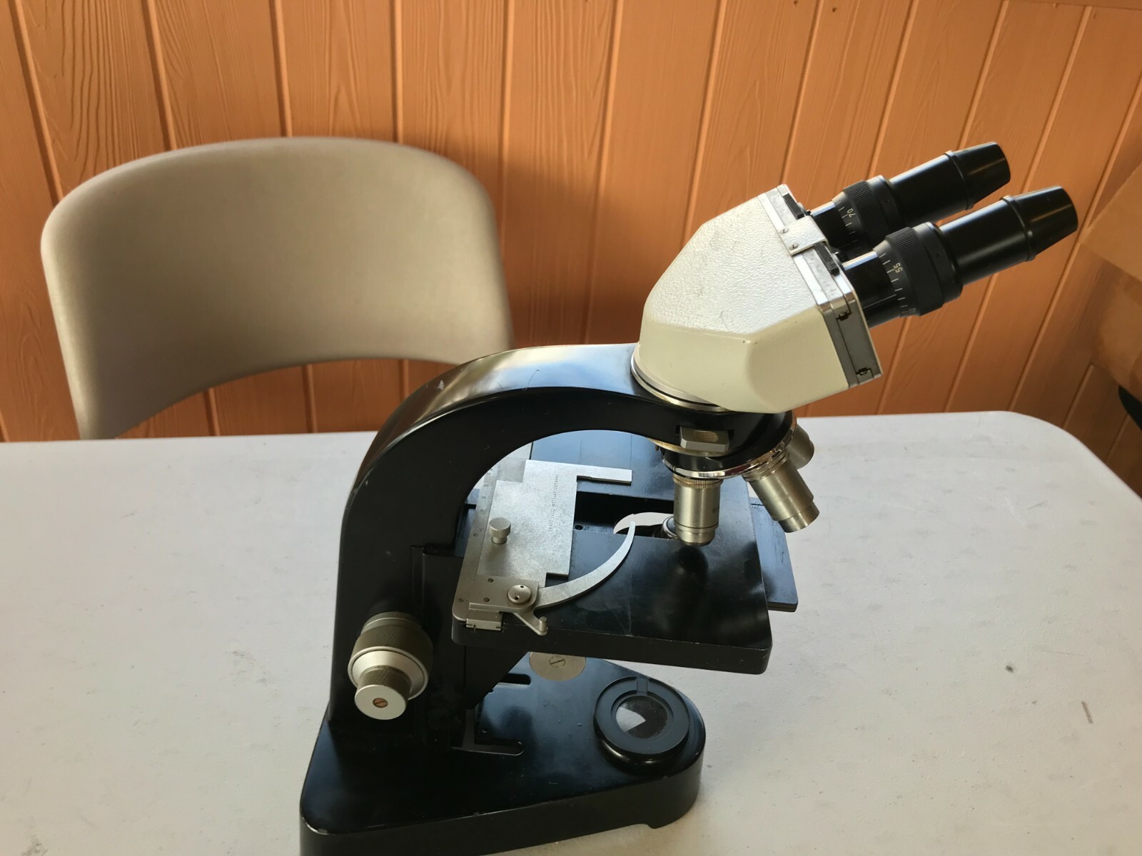 Vintage Ernst Leitz Wetzlar Germany Binocular Microscope