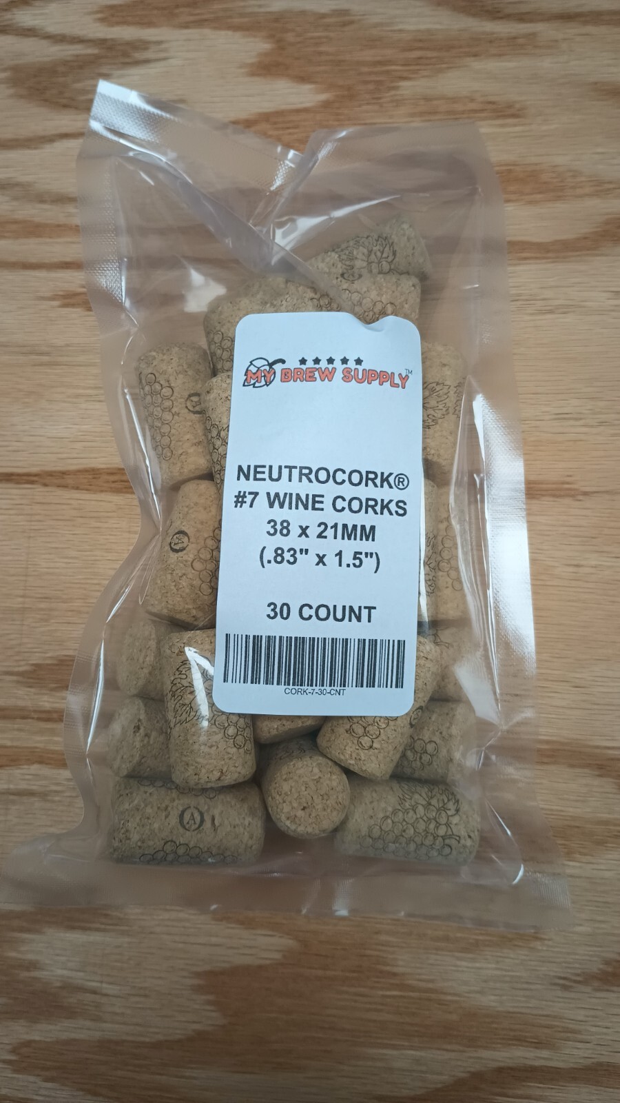 7 x 1 3/4 Neutrocork Straight Wine Corks 30 ct.for wine