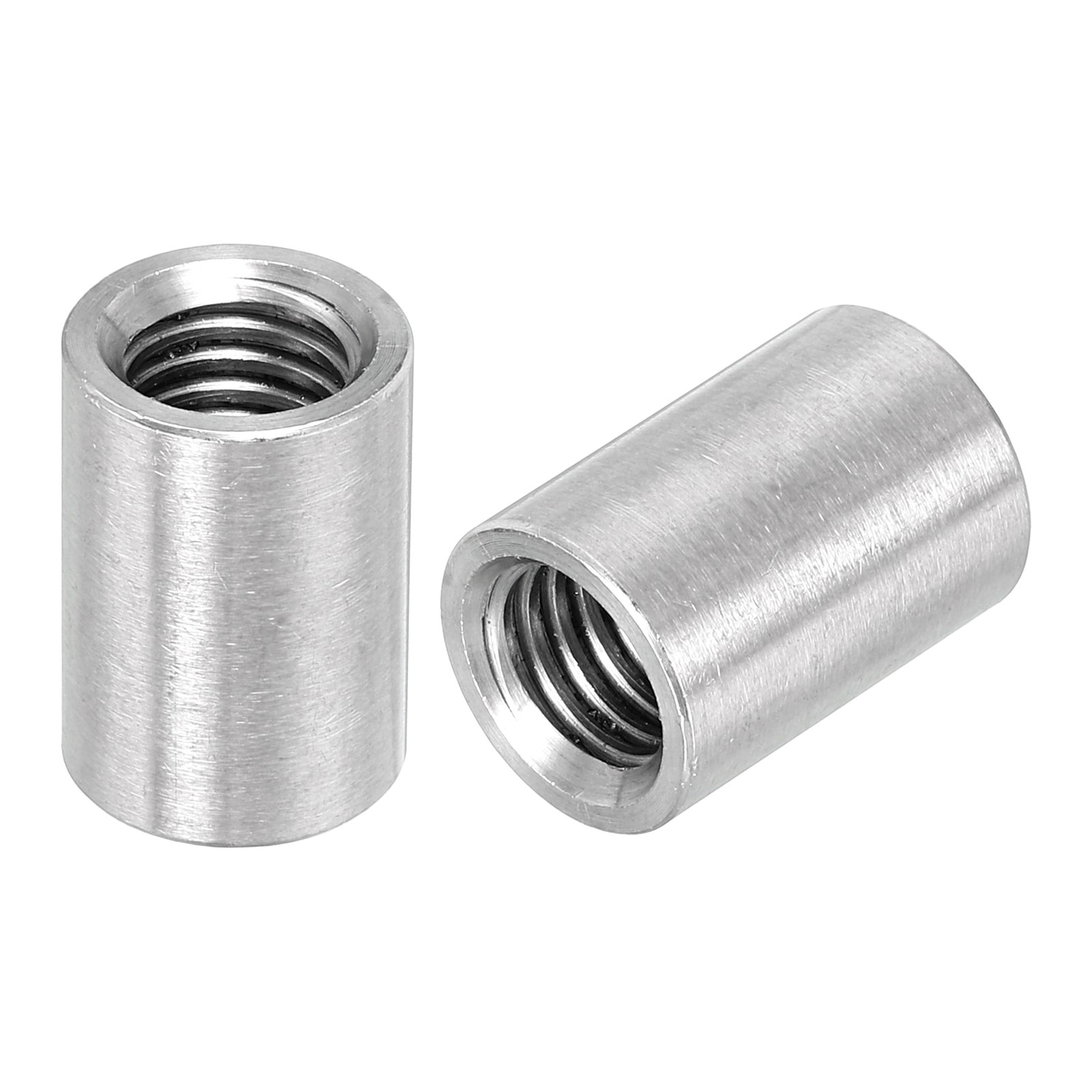 4Pcs Round Connector Nuts, M10x20x14mm Coupling Nut Sleeve Rod Bar Stud Nut