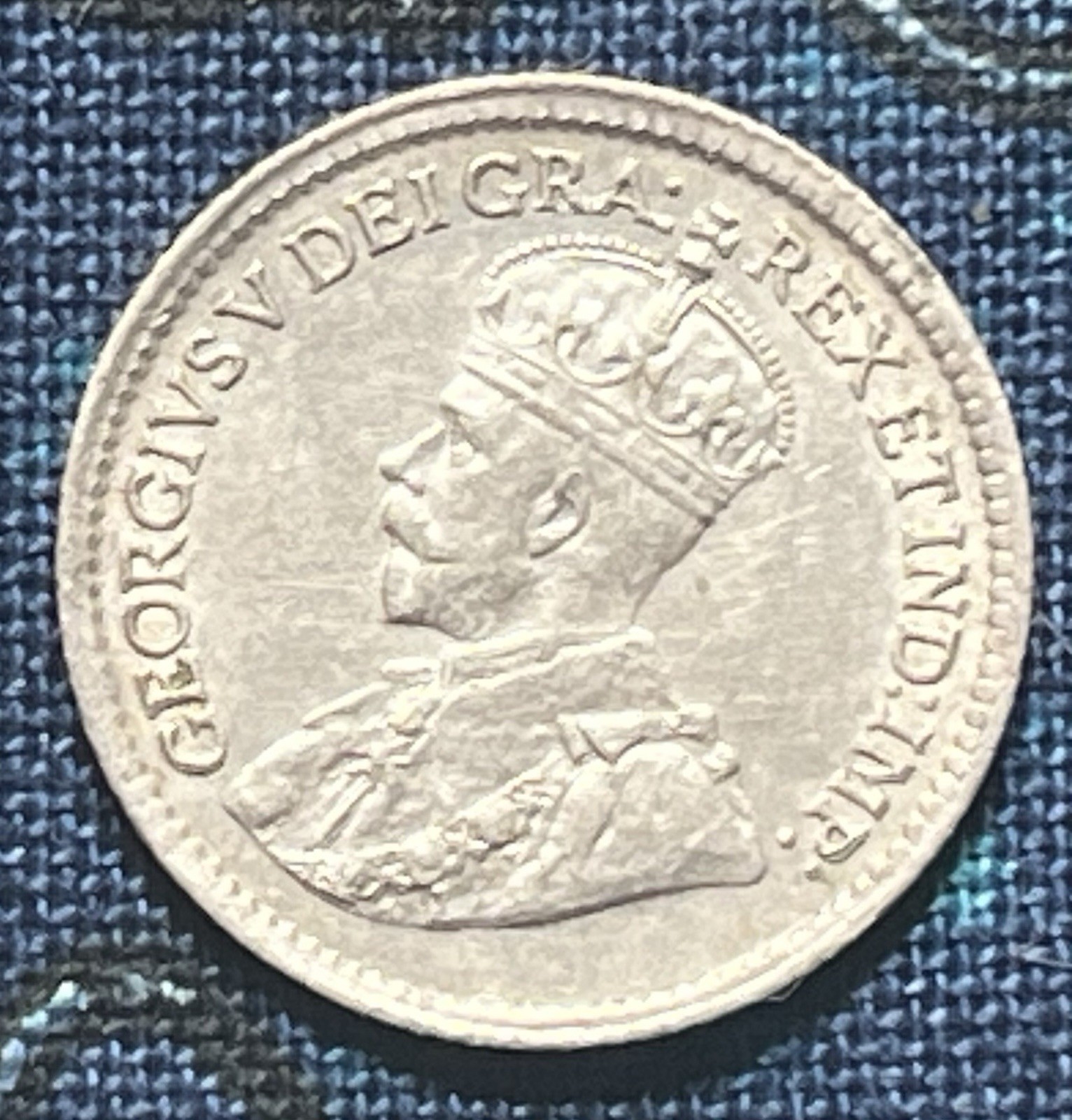 1917 Canada 5 Cents .925 Silver Coin UncirculatedHigh Grade