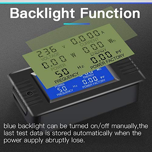 Multi-Function AC Meter: LCD Digital 100A Current & Voltage with Alarm Function
