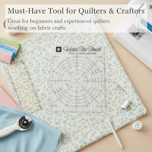 Folded Star Guide Stencil, Premium Quilting Template for DIY Fabric Projects,
