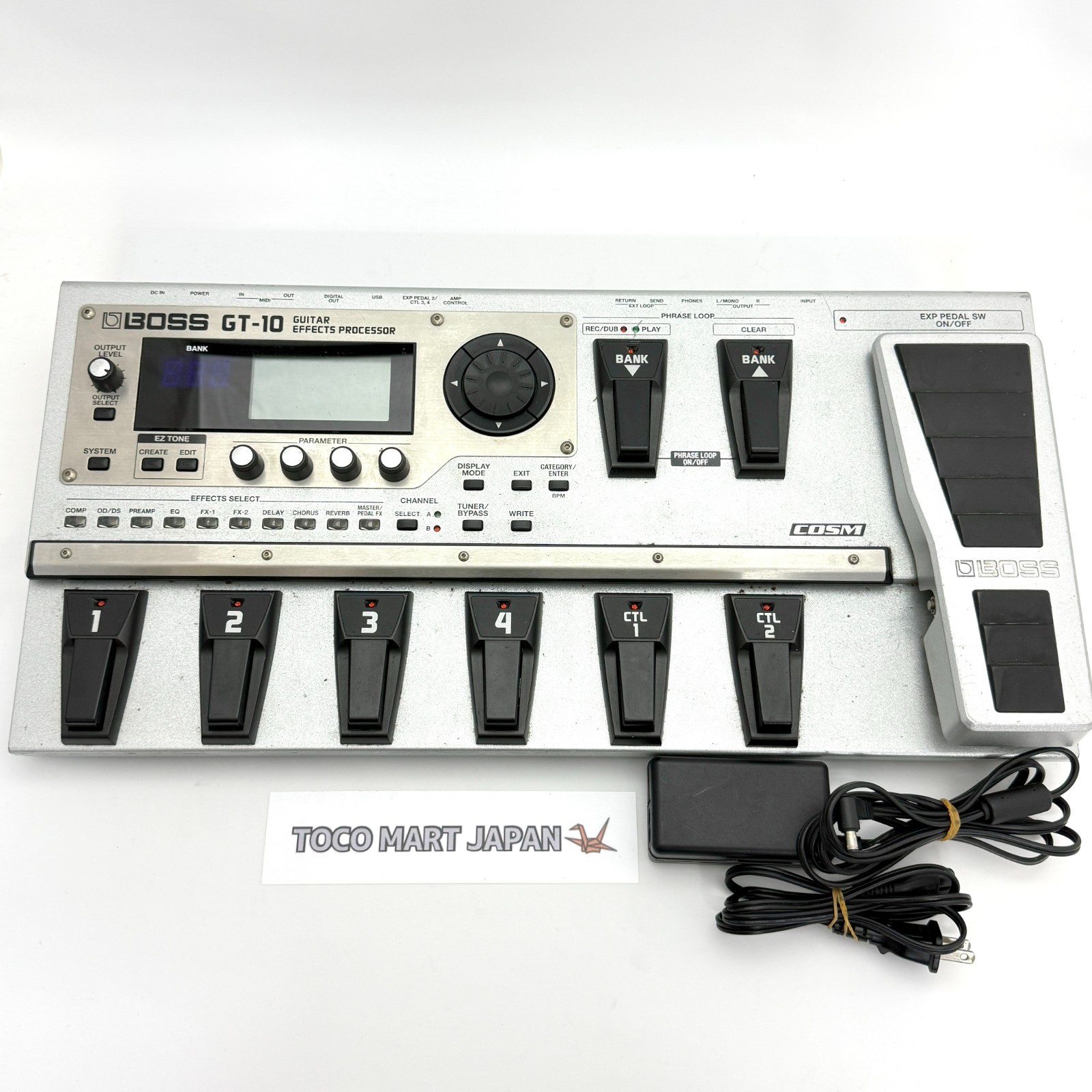 Boss GT-10 Guitar Multi Effects Floor Processor Pedal Board With Adapter #0200