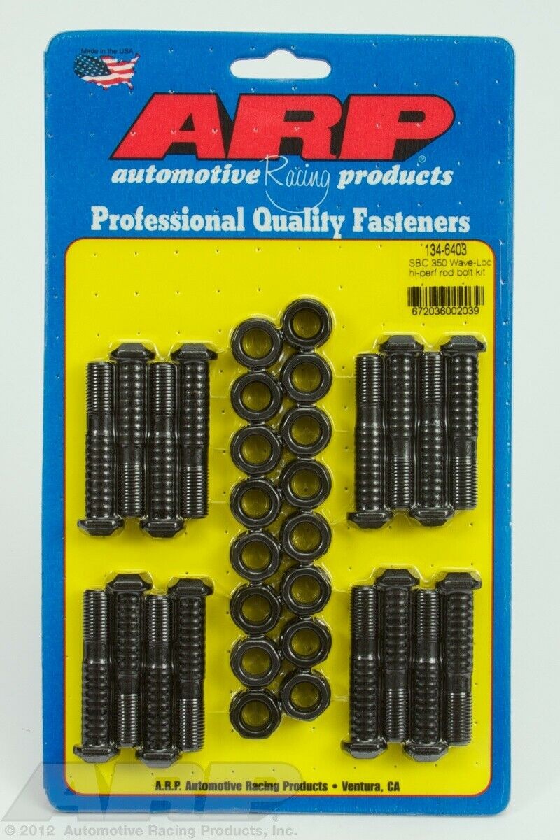 ARP 134-6403 Black For SB Chevy 350 wave-loc hi-perf rod bolt kit