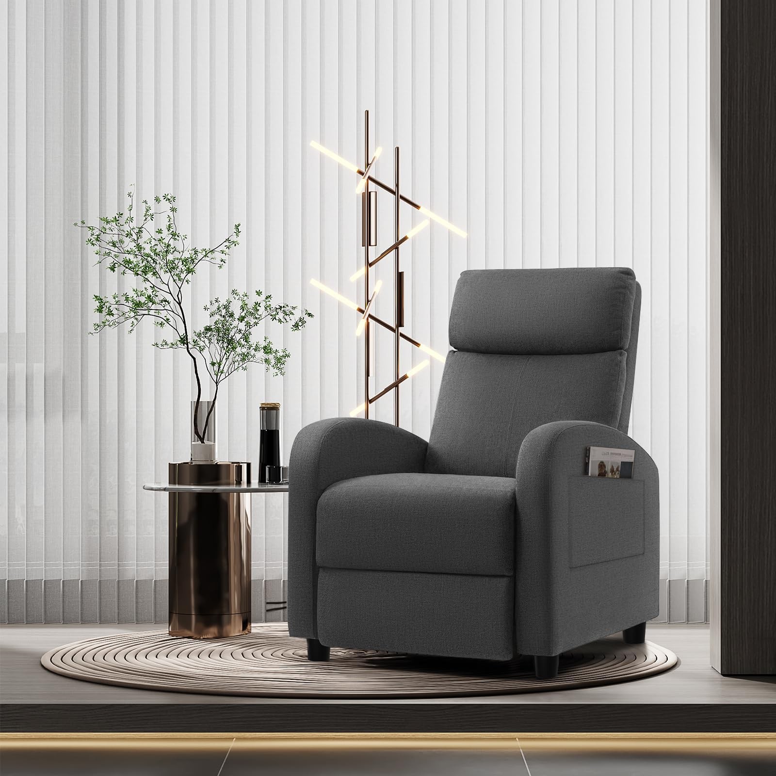 JUMMICO Recliner Chair Adjustable Home 29D x 20W x 39H in, Aurora Grey