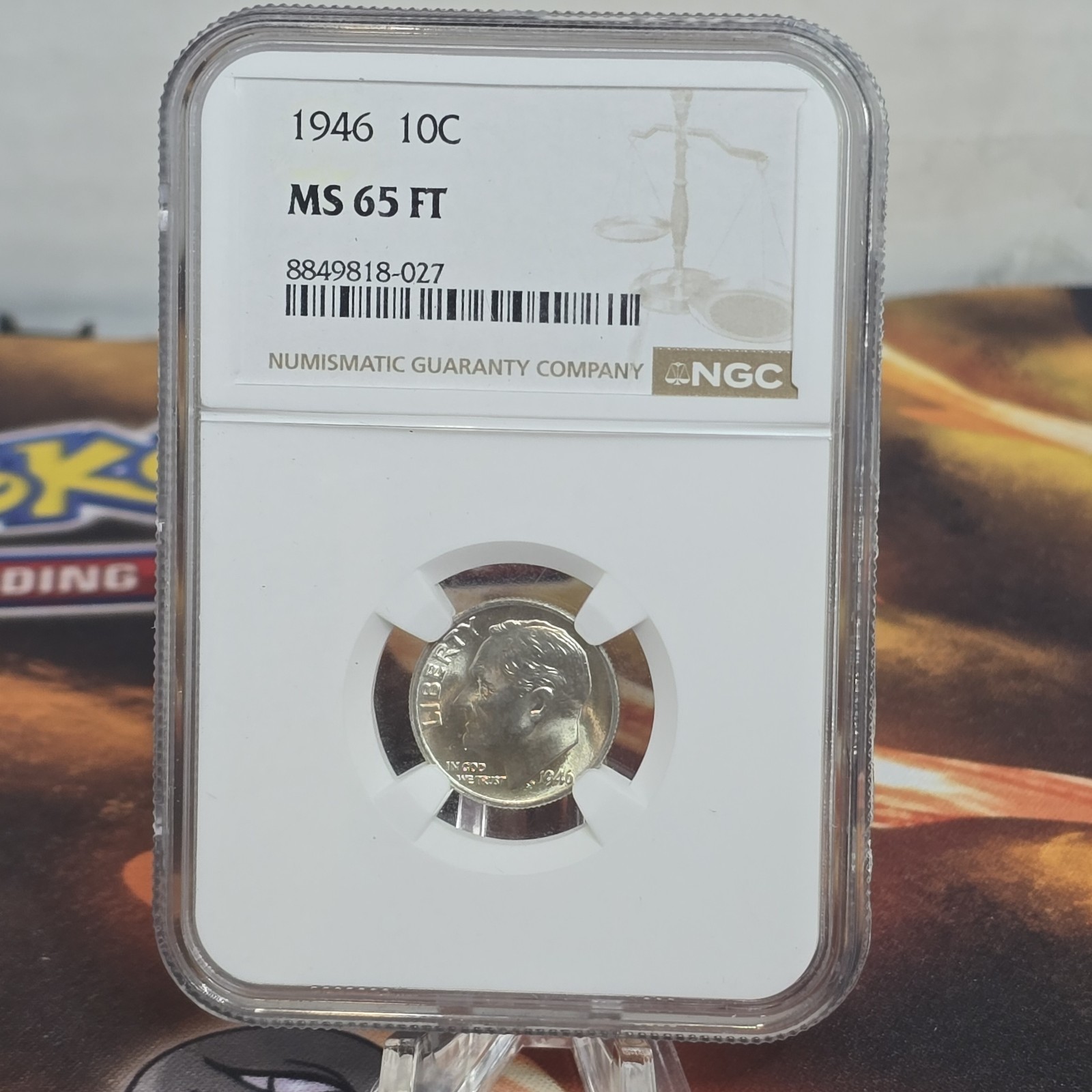 1946 Roosevelt Silver Dime 10c NGC MS65 FT Full Torch First Year Issue