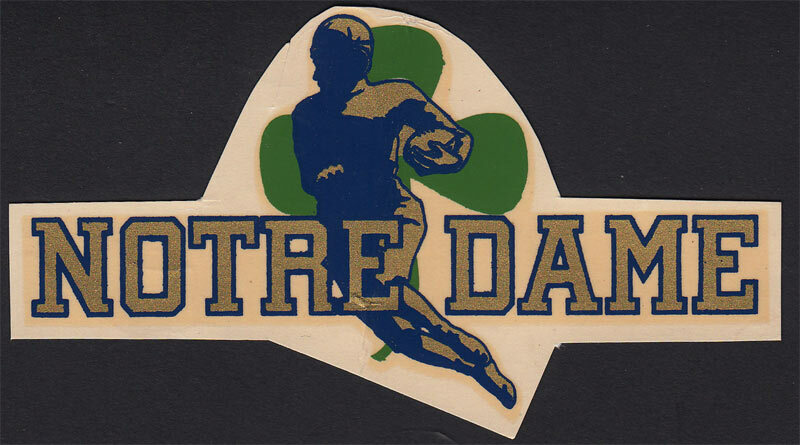 University of Notre Dame _RARE 1940's Decal VTG NCAA Fighting Irish Football Gem