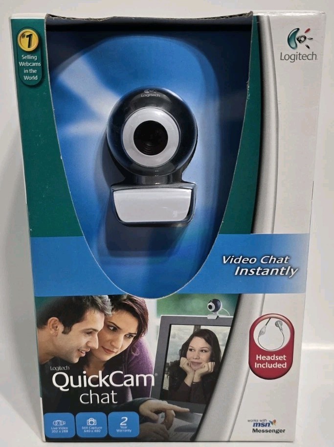 Logitech QuickCam Chat - Headset Included Webcam - New in Sealed Box (No UPC)
