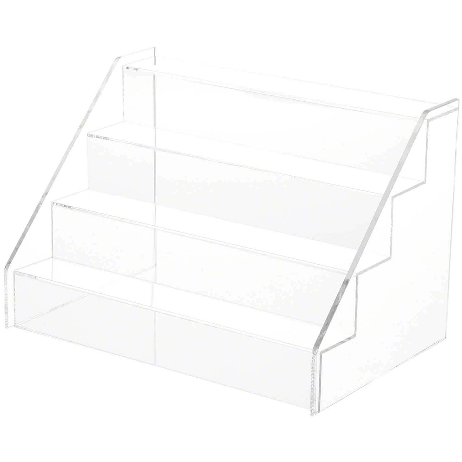 Plymor Acrylic 4-Step Open Front Display Stairs, 12.375" W x 8.25" D x 8.25" H