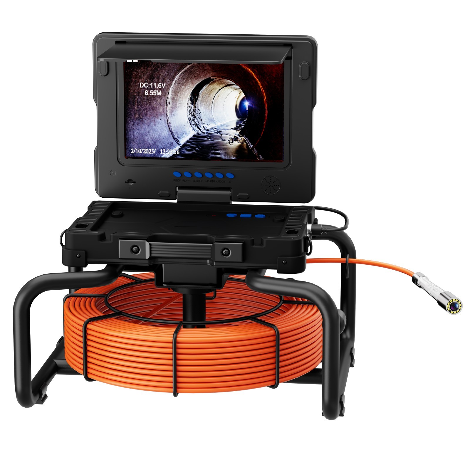 9" IPS DVR Pipe Inspection Camera 7mm Diameter IP68 Pipeline Video Endoscope