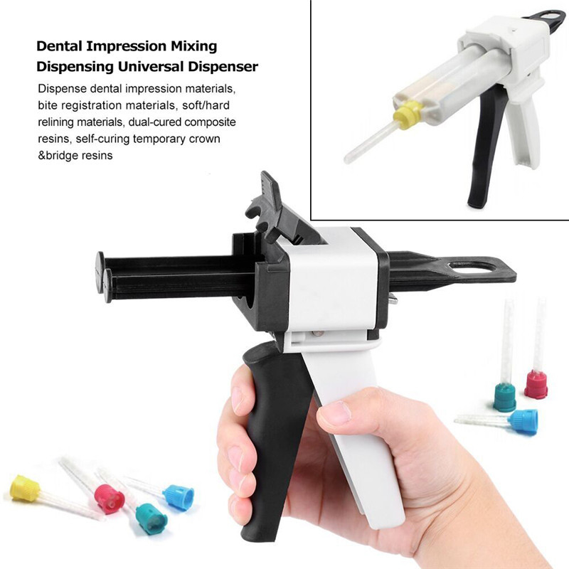 1:1 /1:2 Ratio Dental Impression Mixing Dispenser Caulking Gun 50ml TB219 TOS