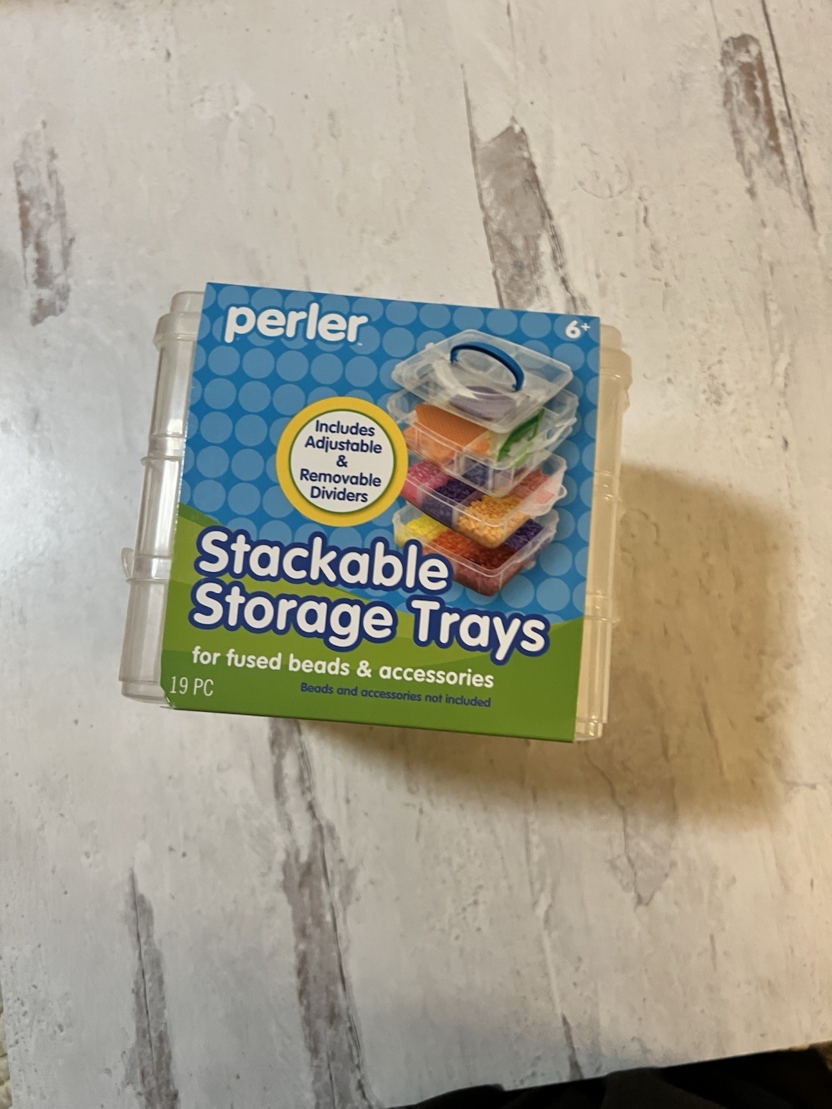 Perler Stackable Storage Trays Bead Organizer 19 pc w/ Removable Dividers